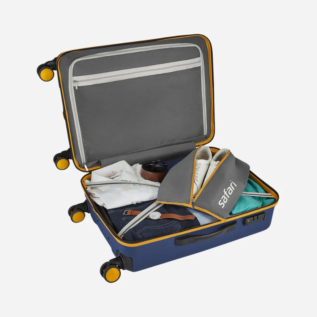 Safari Defender Graphic Blue Trolley Bag with TSA lock and Dual Wheels - Image 10