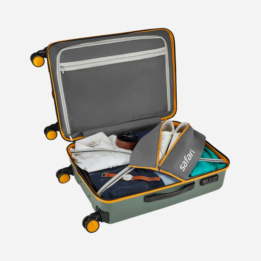 Safari Defender Thyme Green Trolley Bag with TSA lock and Dual Wheels - Image 10