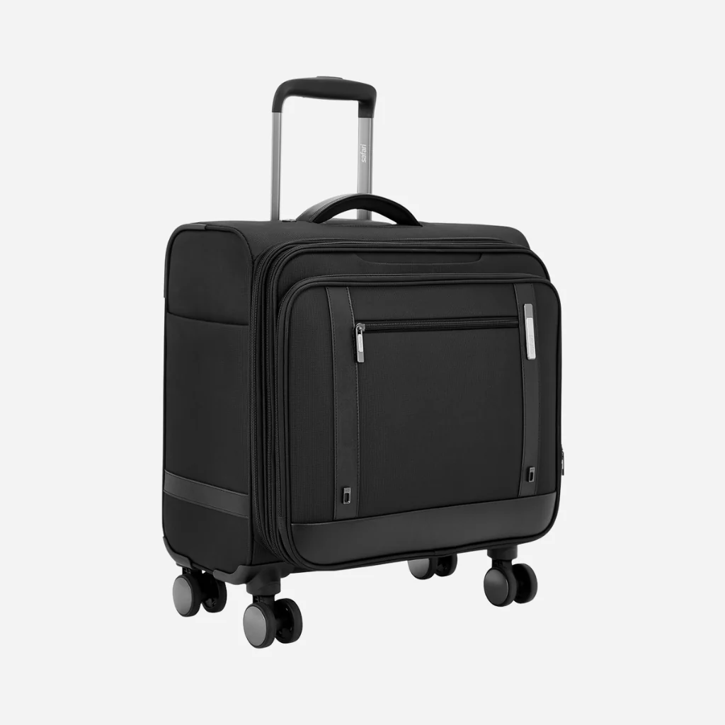 Safari Falcon Black Overnighter Laptop Trolley Bag with TSA Lock and Detailed Interior. - Image 8