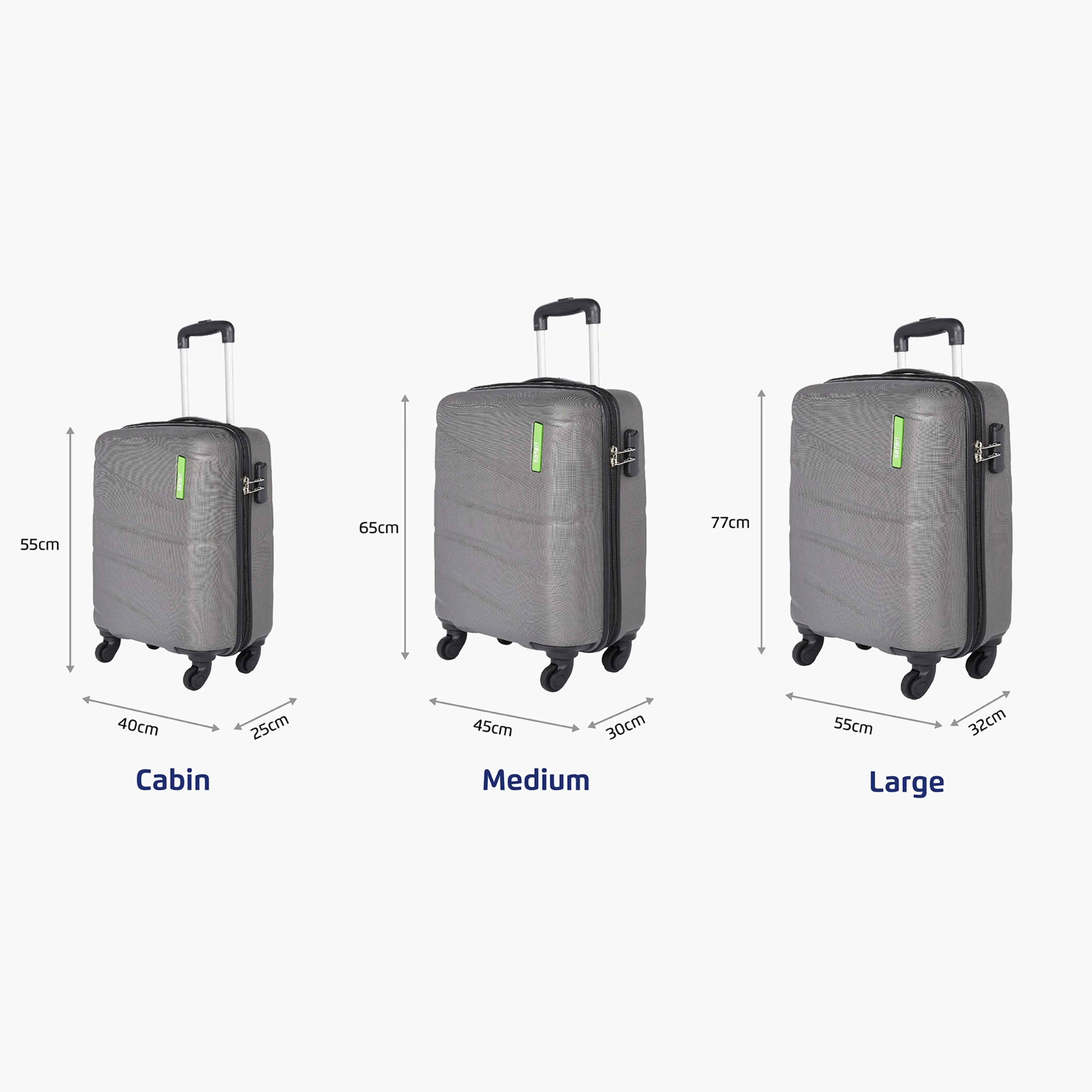 Safari Flo Secure Gun Metal Trolley Bag with 360° Wheels - Image 23