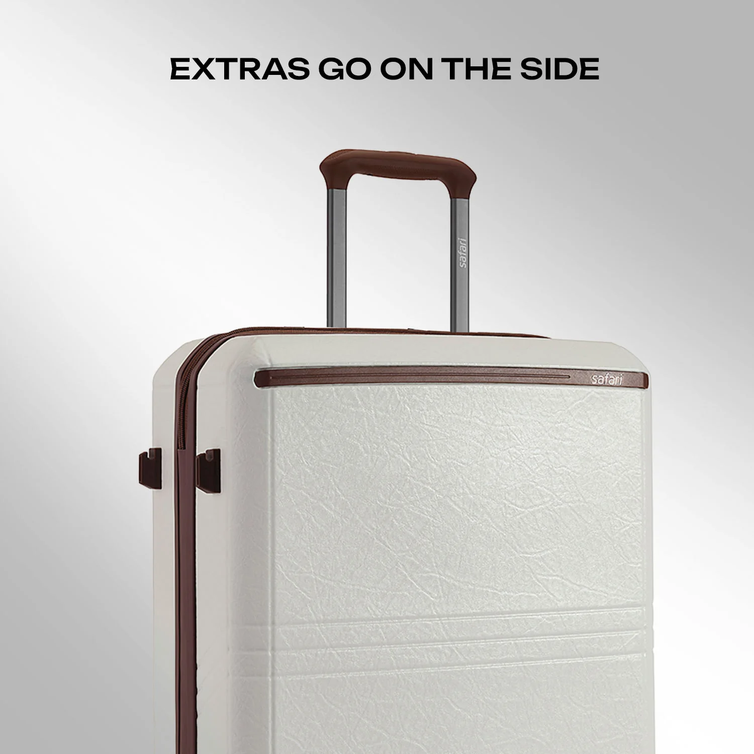 Safari Heritage Trolley Bag with Scratch Resistant Texture, TSA lock and Anti-Theft Zipper Ivory - Image 12