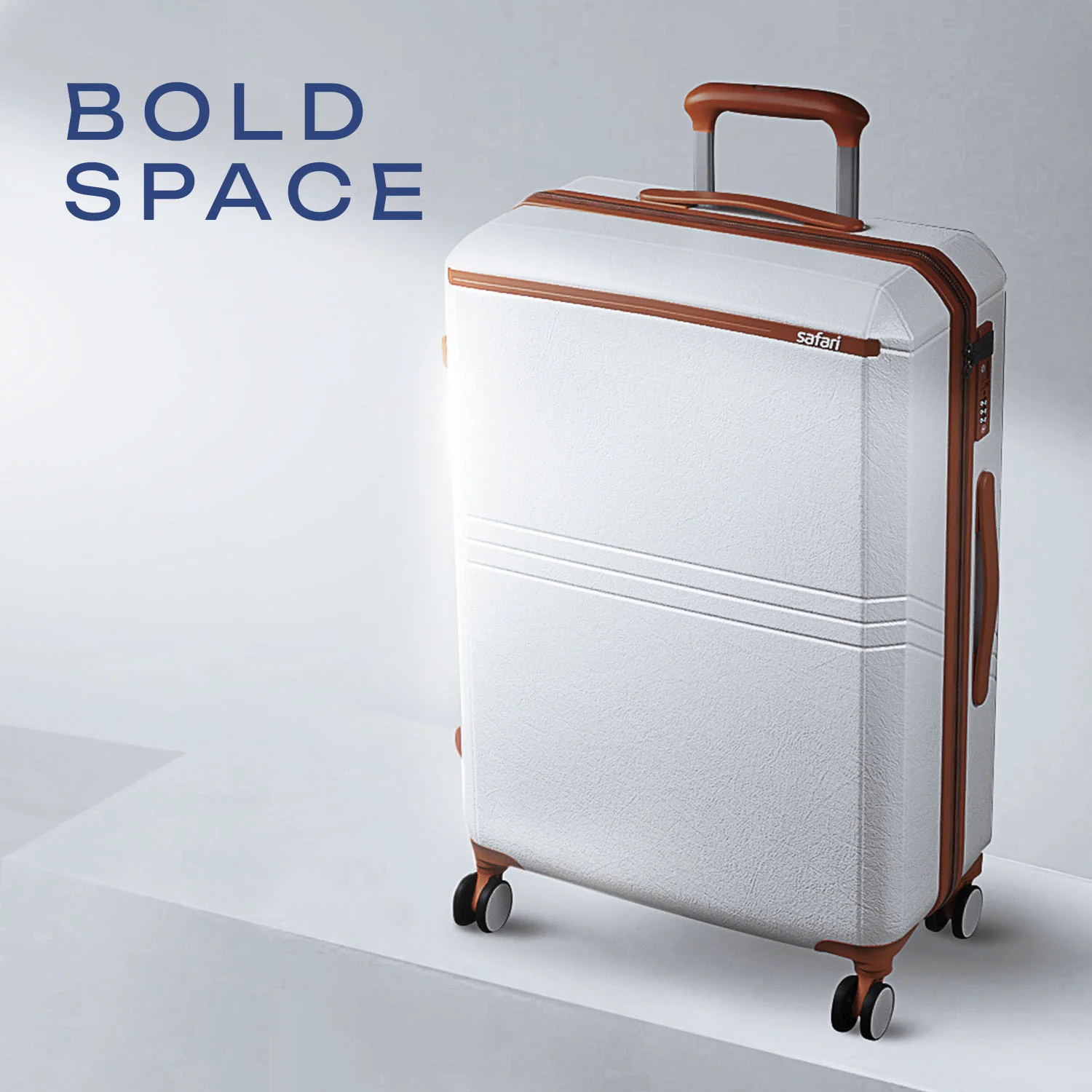 Safari Heritage Trolley Bag with Scratch Resistant Texture, TSA lock and Anti-Theft Zipper Opal Grey - Image 3