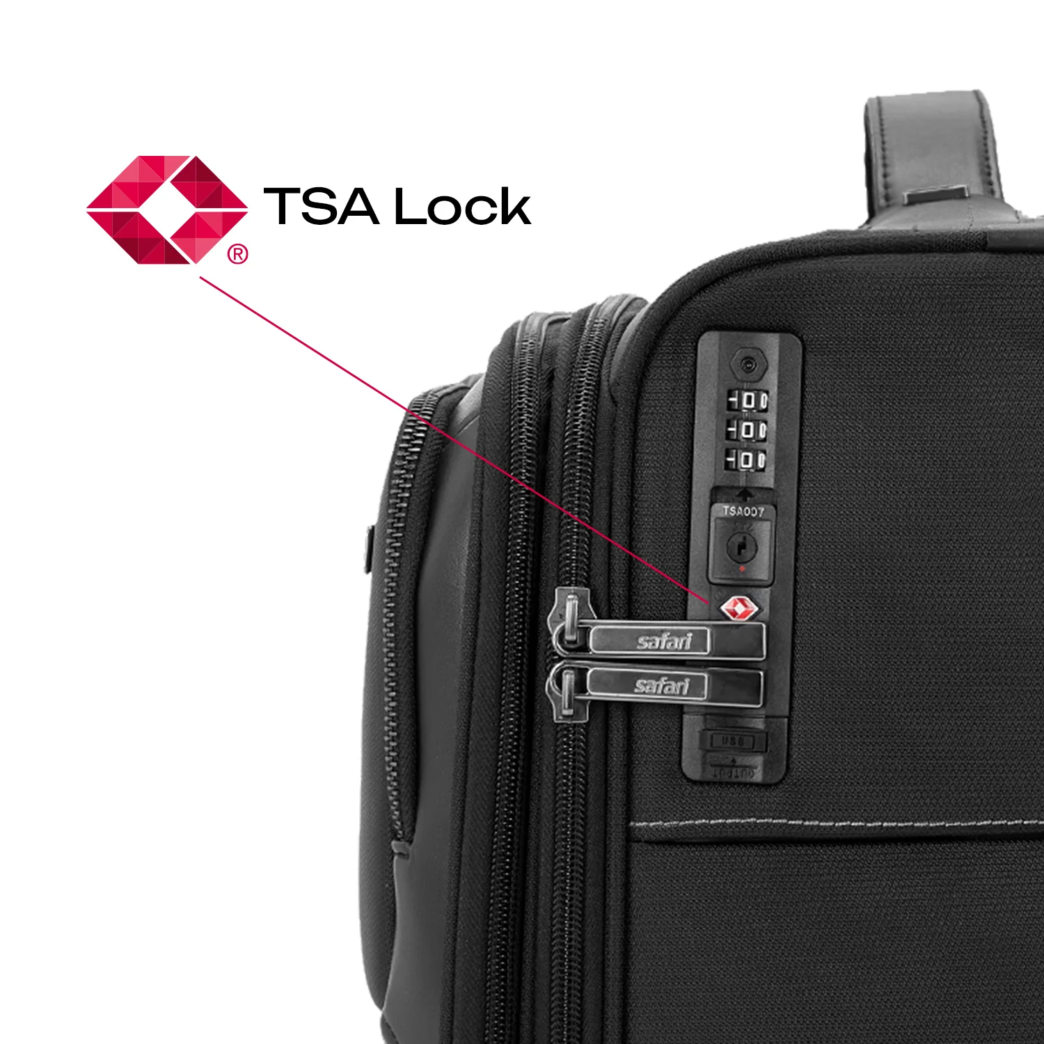 Safari Phoenix Black Overnighter Laptop Trolley Bag with TSA Lock and Detailed Interior. - Image 6