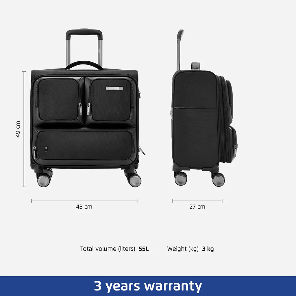 Safari Phoenix Black Overnighter Laptop Trolley Bag with TSA Lock and Detailed Interior. - Image 7