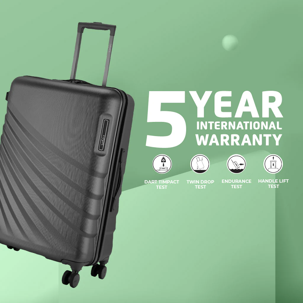 Safari Polaris Pro Castle Black Trolley Bag with TSA Lock, Dual wheels, Side Hooks and Wet Pouch - Image 9