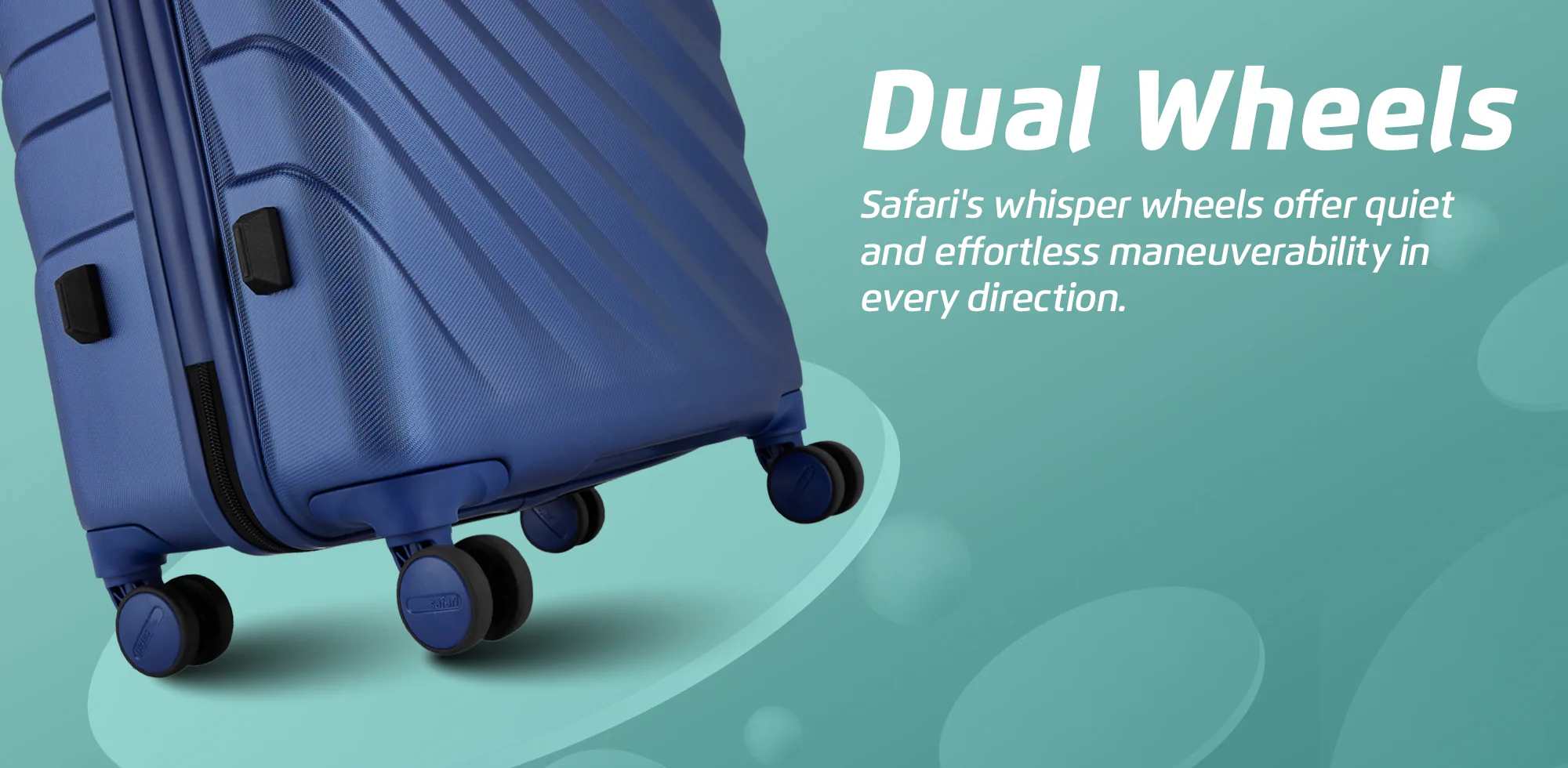 Safari Polaris Pro Titan Blue Trolley Bag Combo of Small and medium with TSA Lock, Dual wheels, Side Hooks and Wet Pouch - Image 15