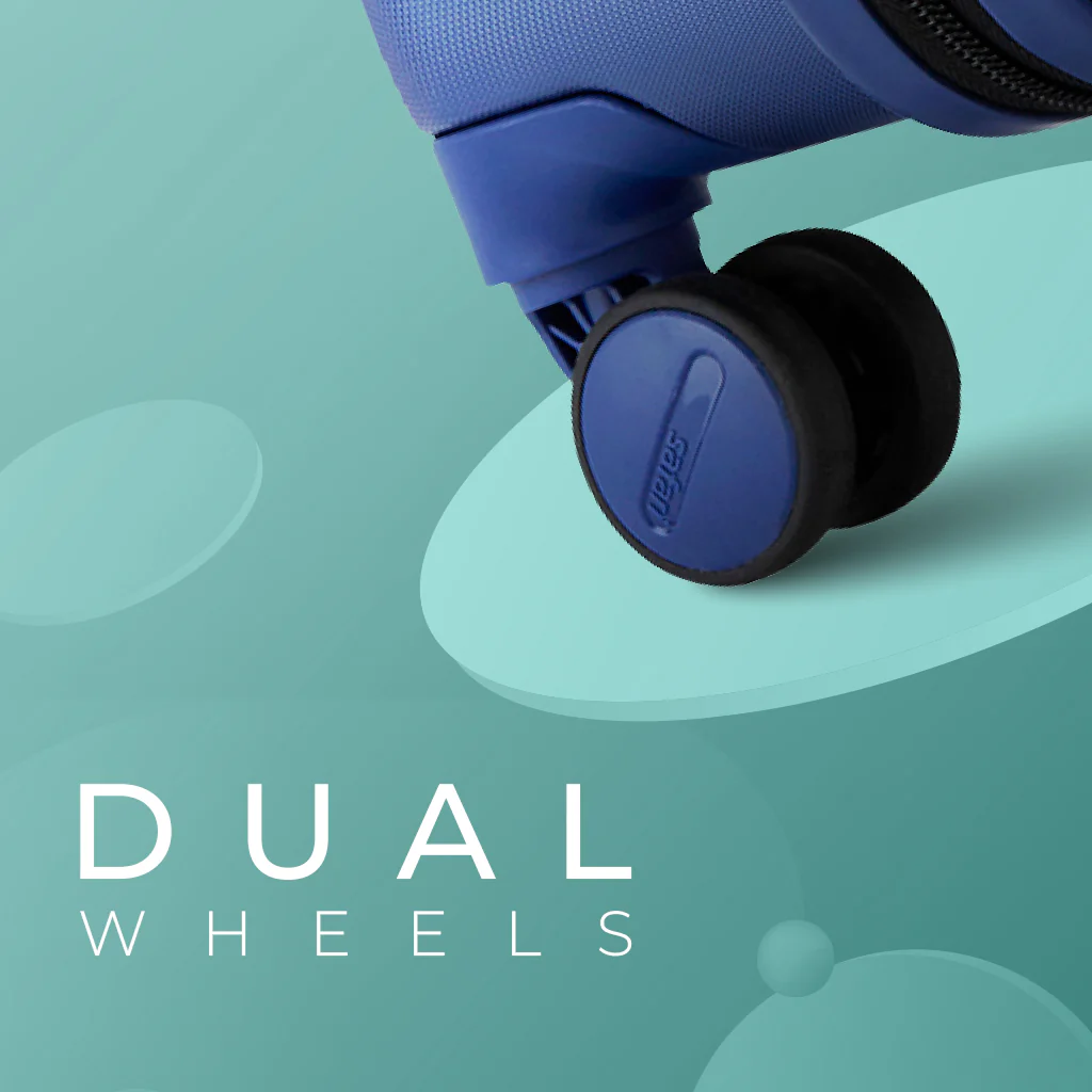 Safari Polaris Pro Titan Blue Trolley Bag Combo of Small and medium with TSA Lock, Dual wheels, Side Hooks and Wet Pouch - Image 3