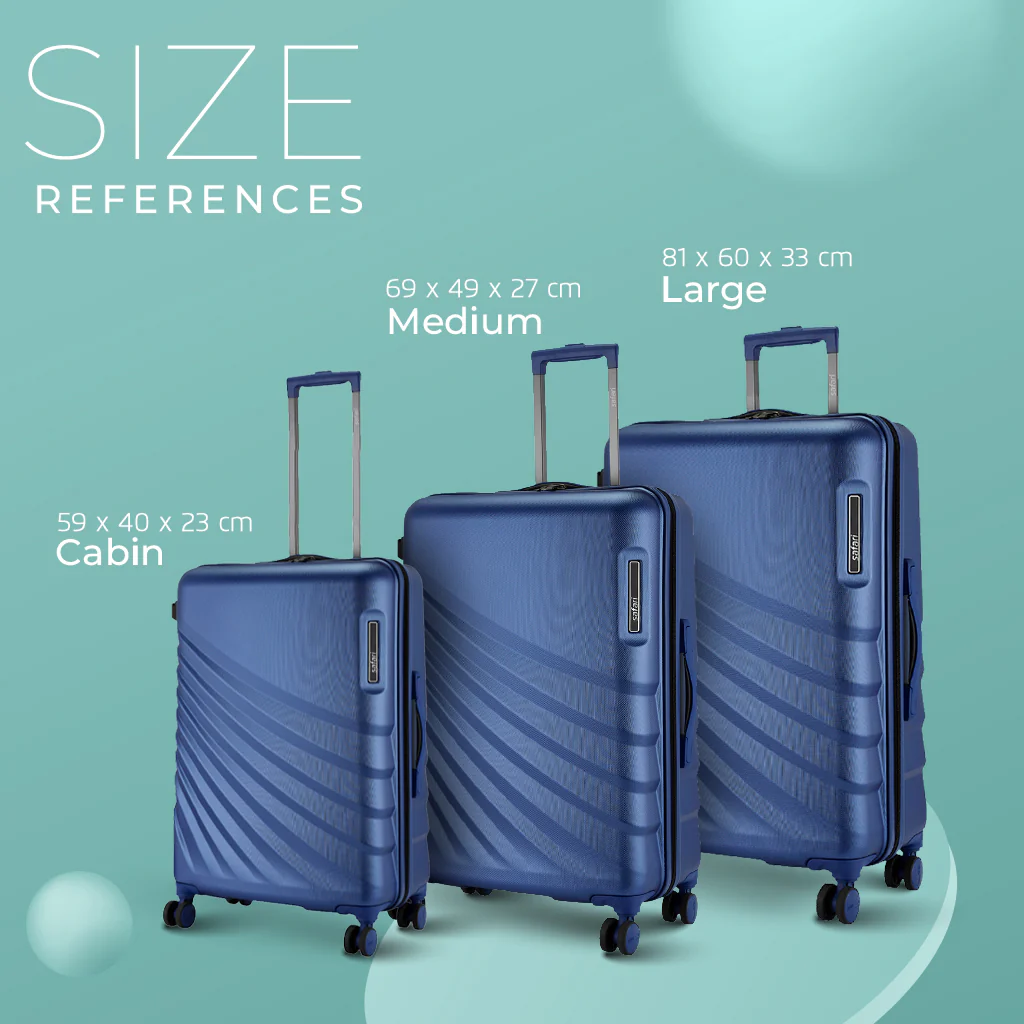 Safari Polaris Pro Titan Blue Trolley Bag Combo of Small and medium with TSA Lock, Dual wheels, Side Hooks and Wet Pouch - Image 8