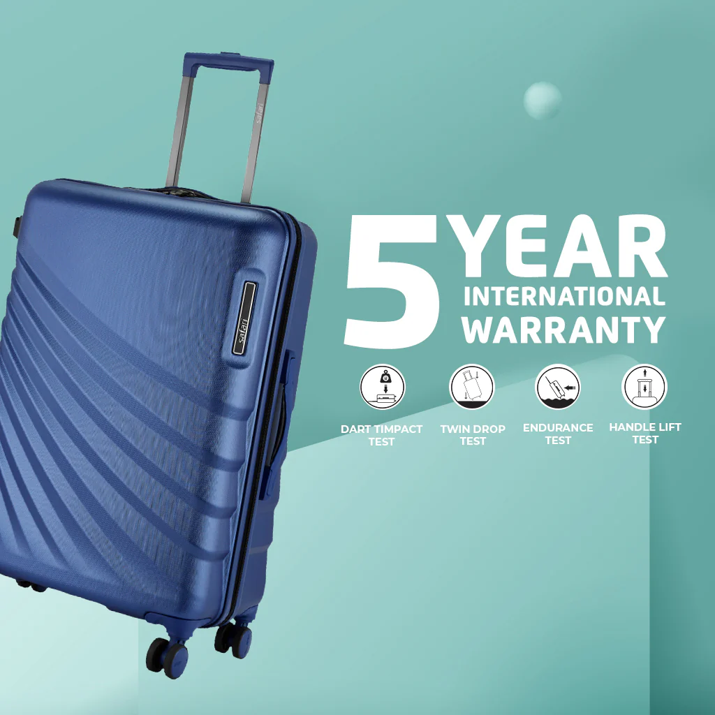 Safari Polaris Pro Titan Blue Trolley Bag Combo of Small and medium with TSA Lock, Dual wheels, Side Hooks and Wet Pouch - Image 9