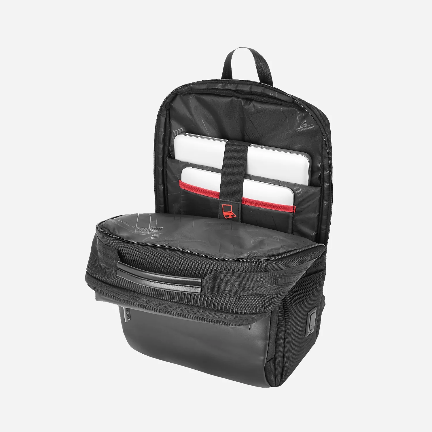 Safari Ritz 16L Black Formal Backpack with USB Port, Hidden Pockets, and Trolley Sleeve - Image 7