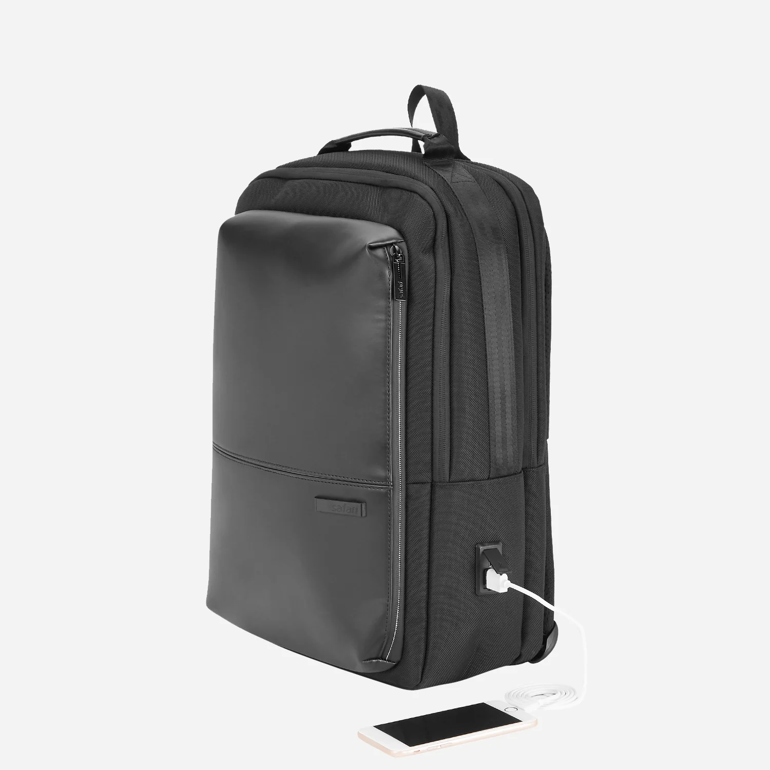 Safari Ritz 16L Black Formal Backpack with USB Port, Hidden Pockets, and Trolley Sleeve - Image 8