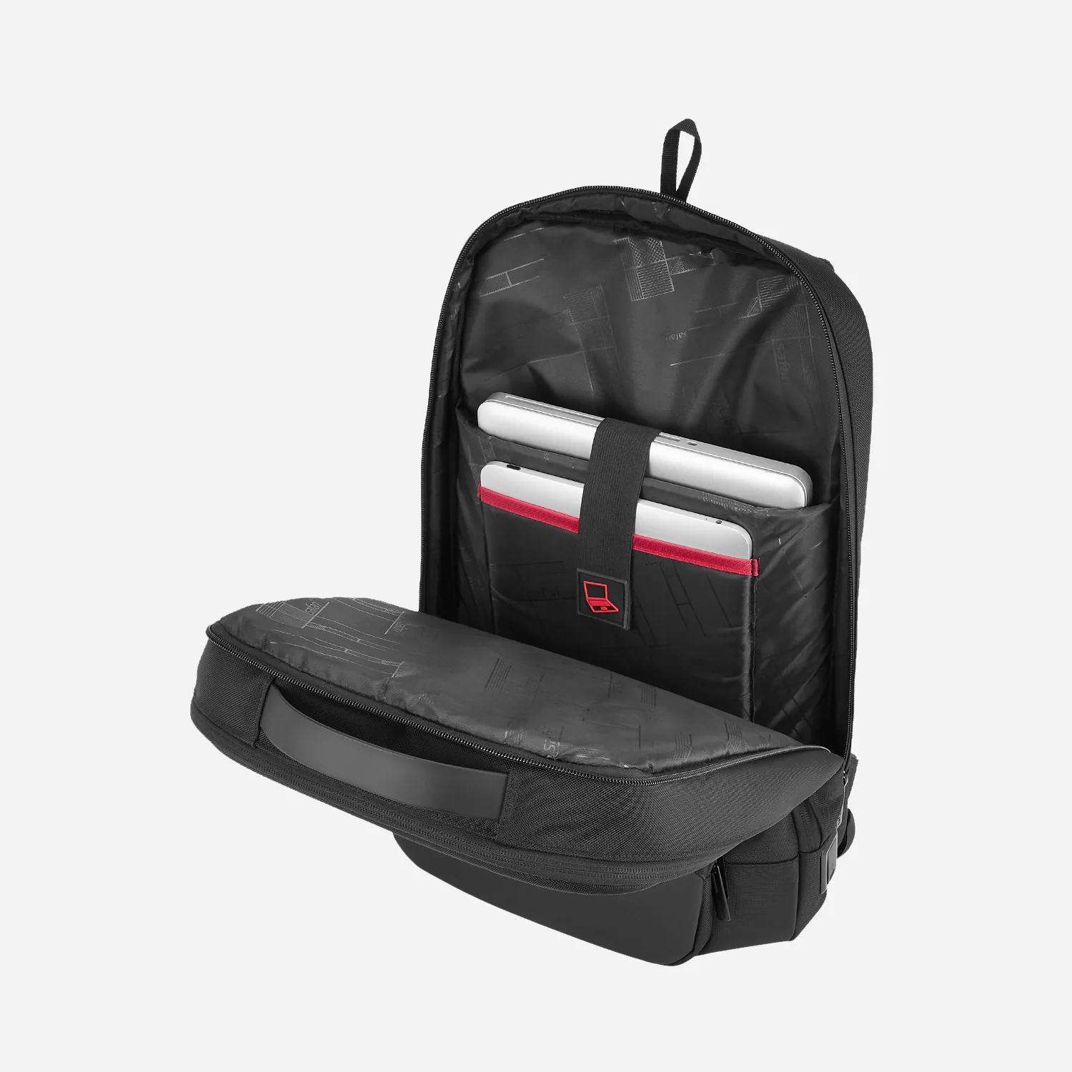 Safari Sage 19L Black Formal Backpack with USB Port, Premium Fabric, Multiple Handles and Sunglass Loop - Image 11