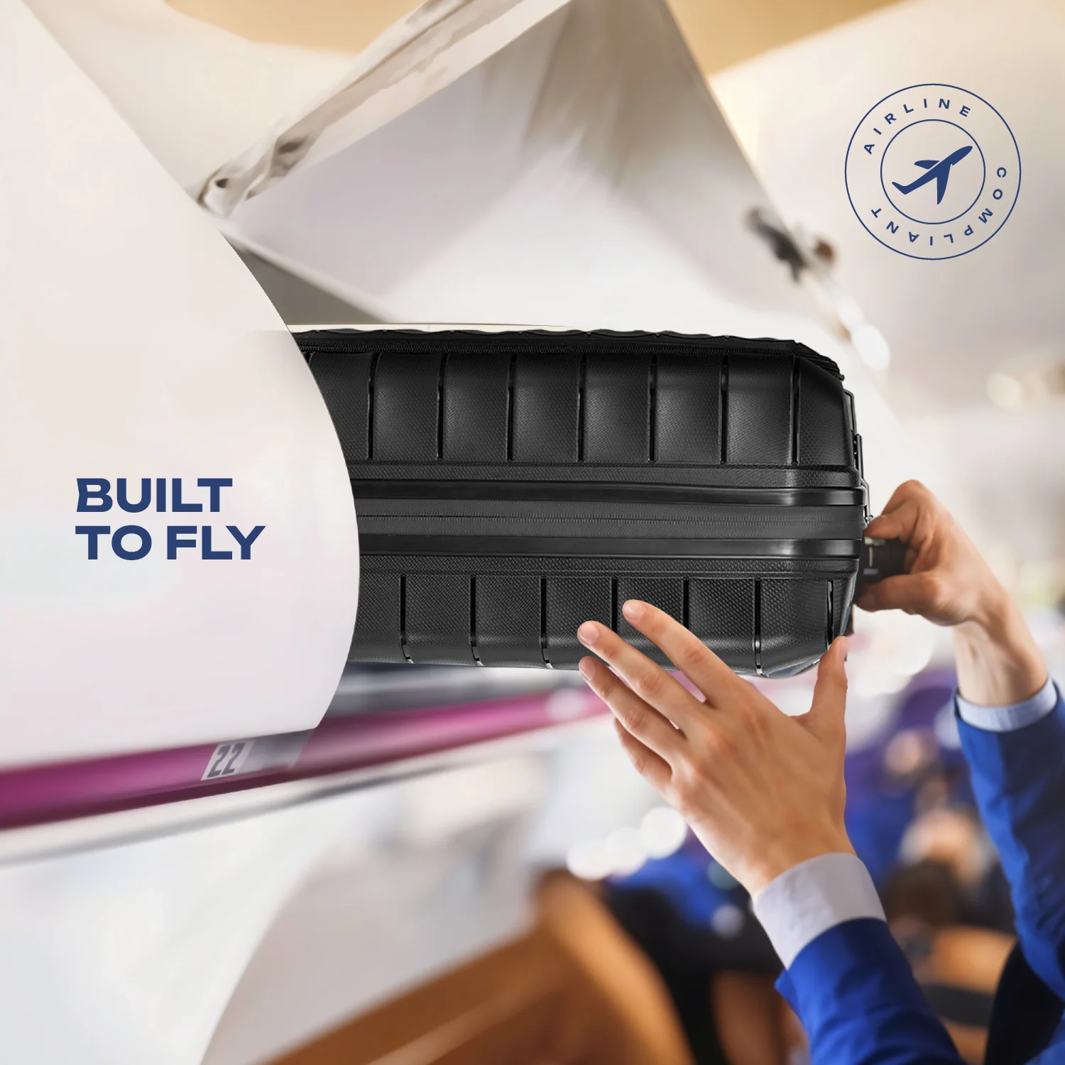 Safari Select Aerolite Black Cabin Trolley Bag with Laptop Compartment, TSA Lock, Dual wheels and Anti-Theft Zipper - Image 5