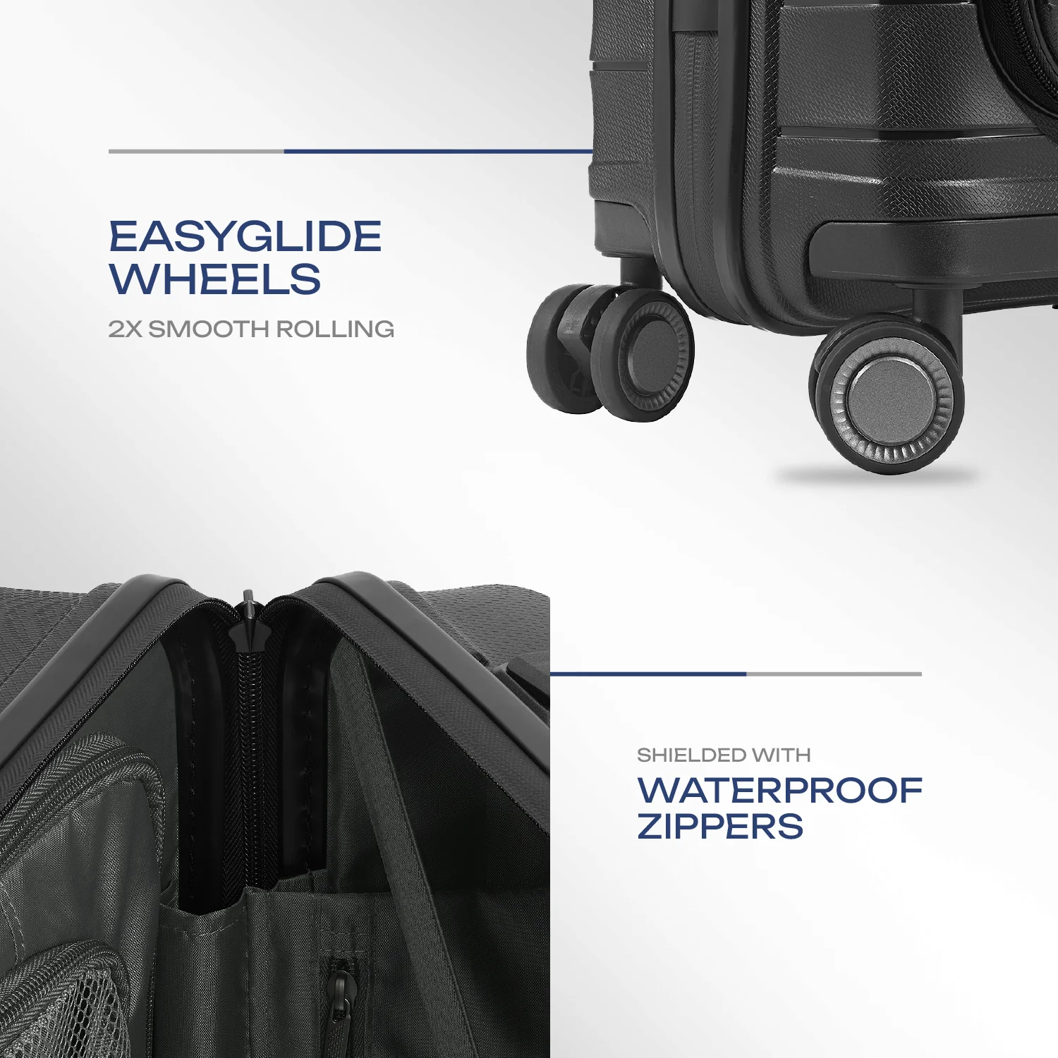 Safari Select Aerolite Black Cabin Trolley Bag with Laptop Compartment, TSA Lock, Dual wheels and Anti-Theft Zipper - Image 6