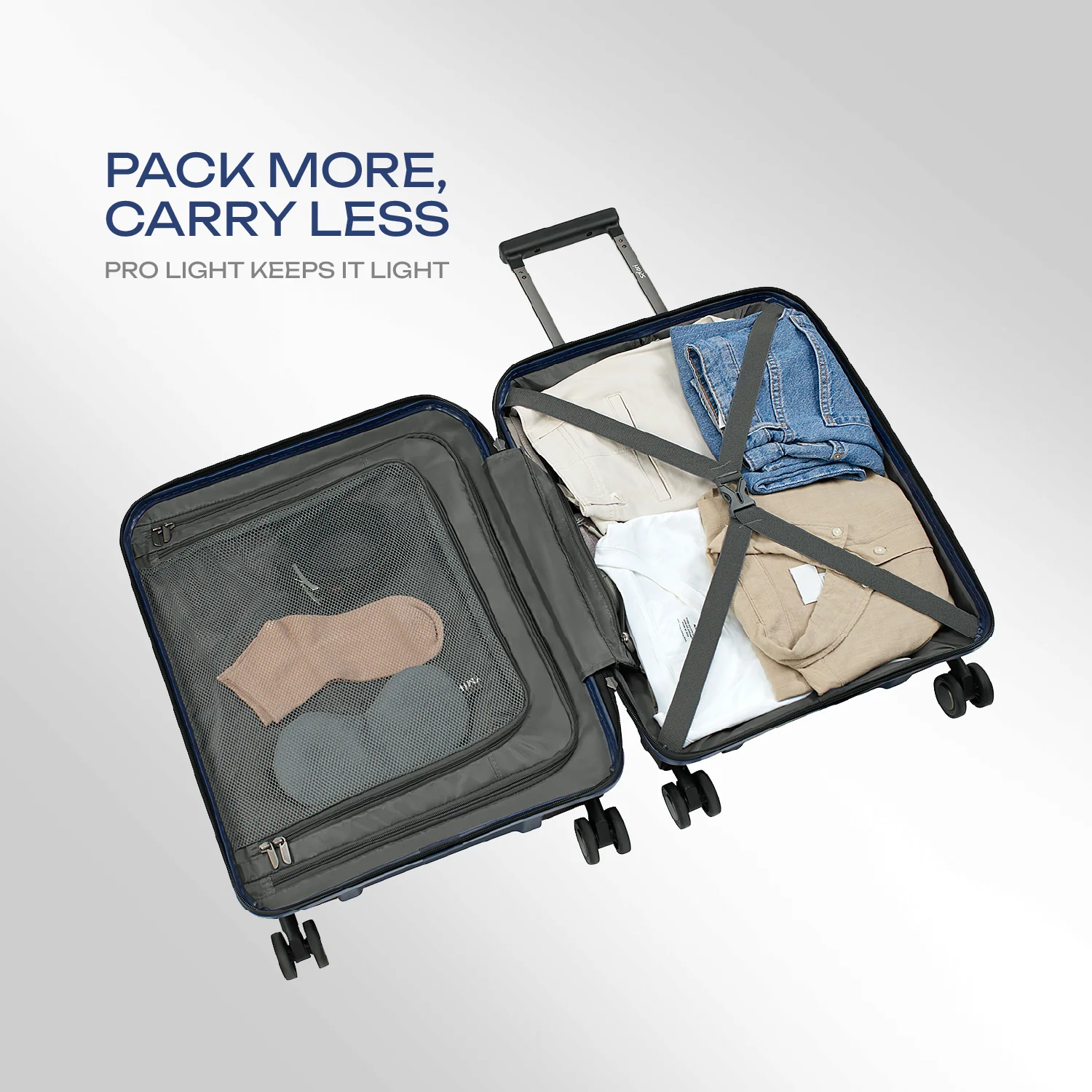 Safari Select Aerolite Blue Cabin Trolley Bag with Laptop Compartment, TSA Lock, Dual wheels and Anti-Theft Zipper - Image 4