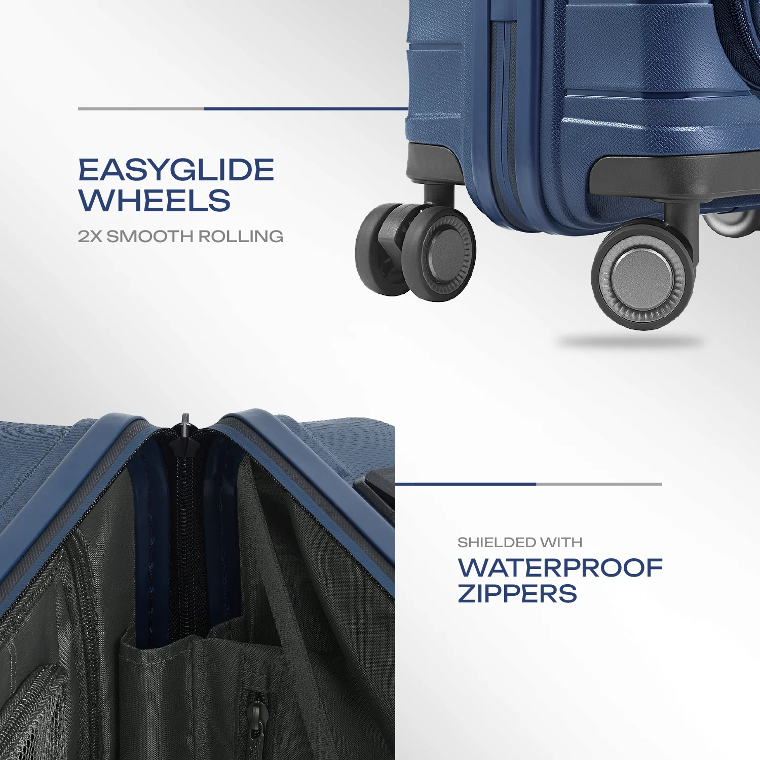 Safari Select Aerolite Blue Cabin Trolley Bag with Laptop Compartment, TSA Lock, Dual wheels and Anti-Theft Zipper - Image 6