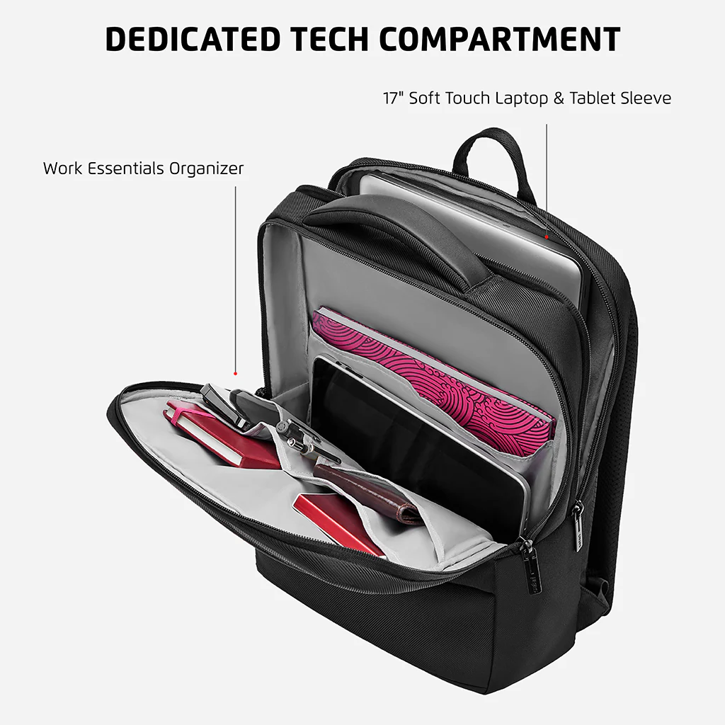 Safari Select Smart 15L Black Formal Backpack with Laptop Sleeve - Image 4