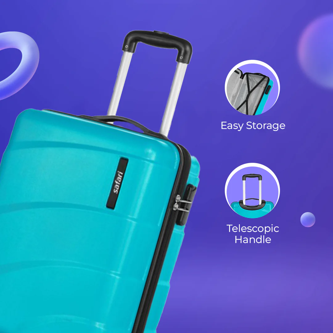 Safari Sway Set of 2 Cyan Trolley Bags with 360° Wheels - Image 5