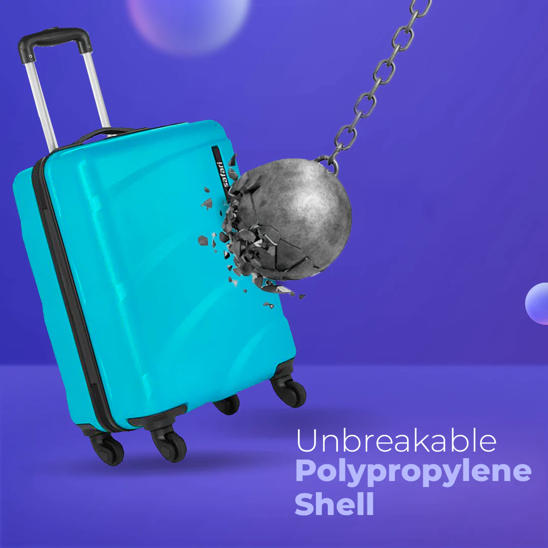 Safari Sway Set of 2 Cyan Trolley Bags with 360° Wheels - Image 6