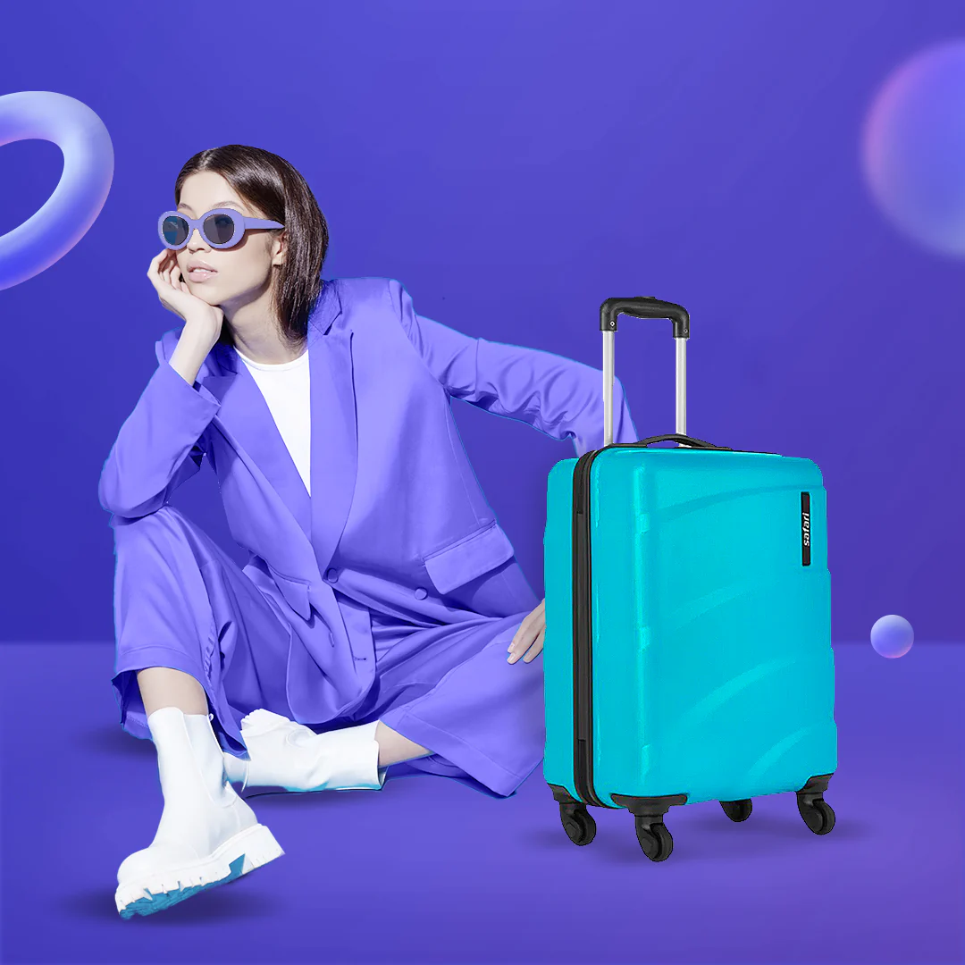 Safari Sway Set of 2 Cyan Trolley Bags with 360° Wheels - Image 8