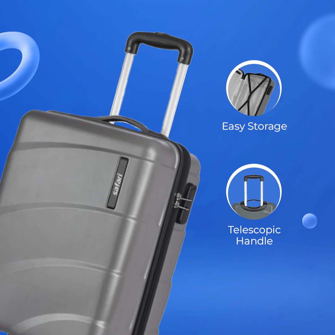 Safari Sway Set of 2 Gun Metal Trolley Bags with Organised Interiors - Image 4