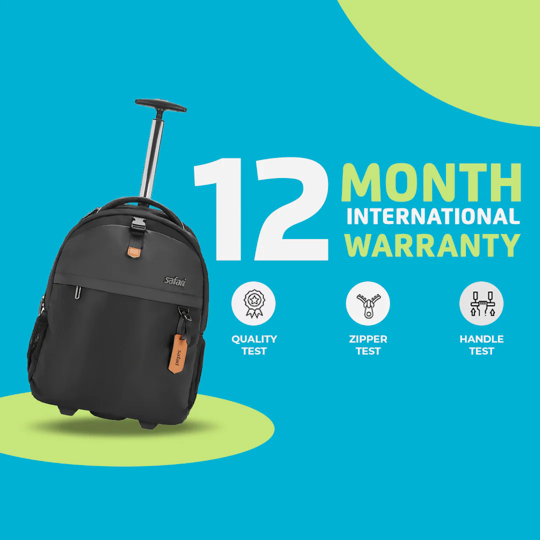 Safari Trooper 20L Black Travel Backpack with Trolley Bag - Image 9