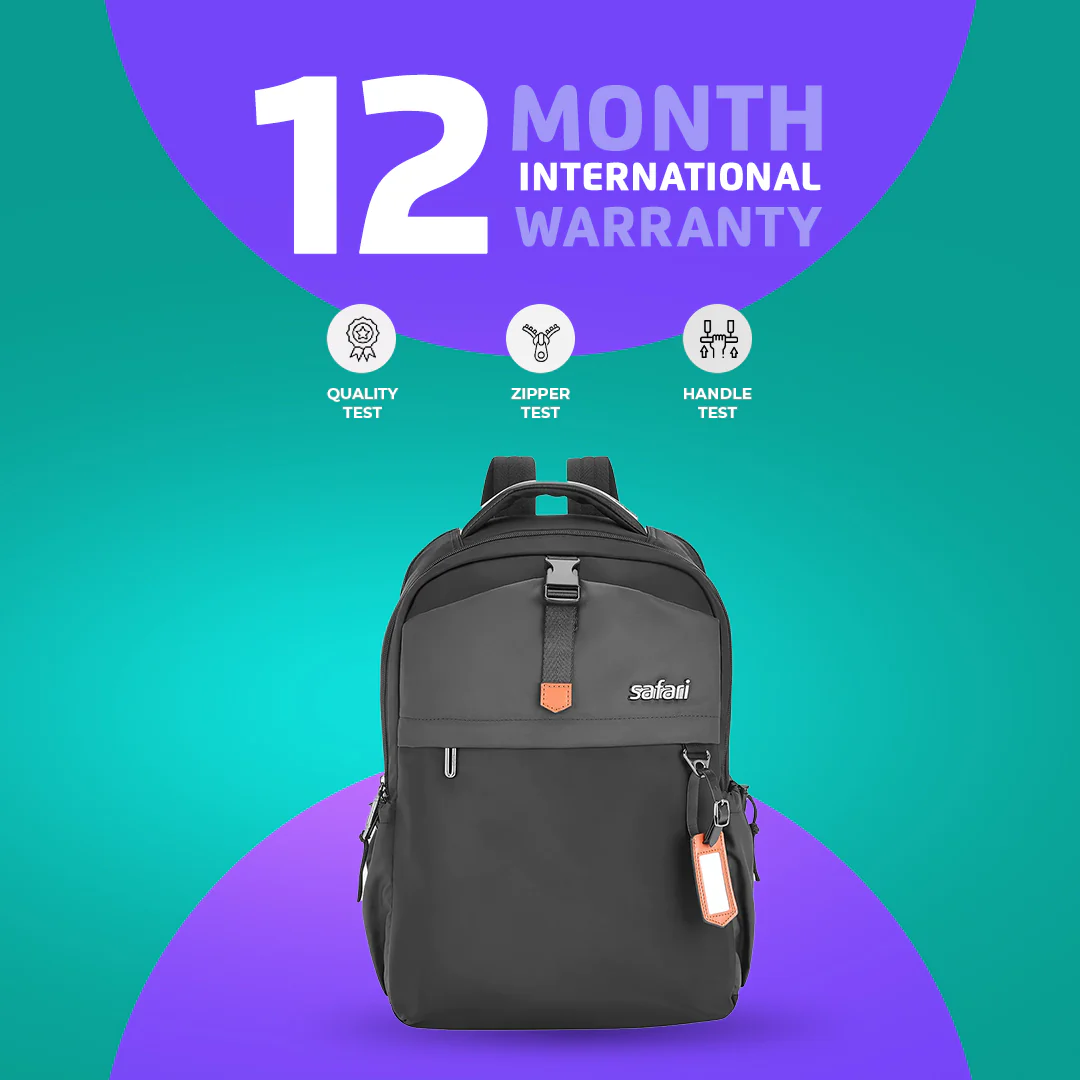 Safari Trooper 20L Black Formal Backpack with Premium Nylon Fabric, Name Tag and Trolley Sleeve - Image 10