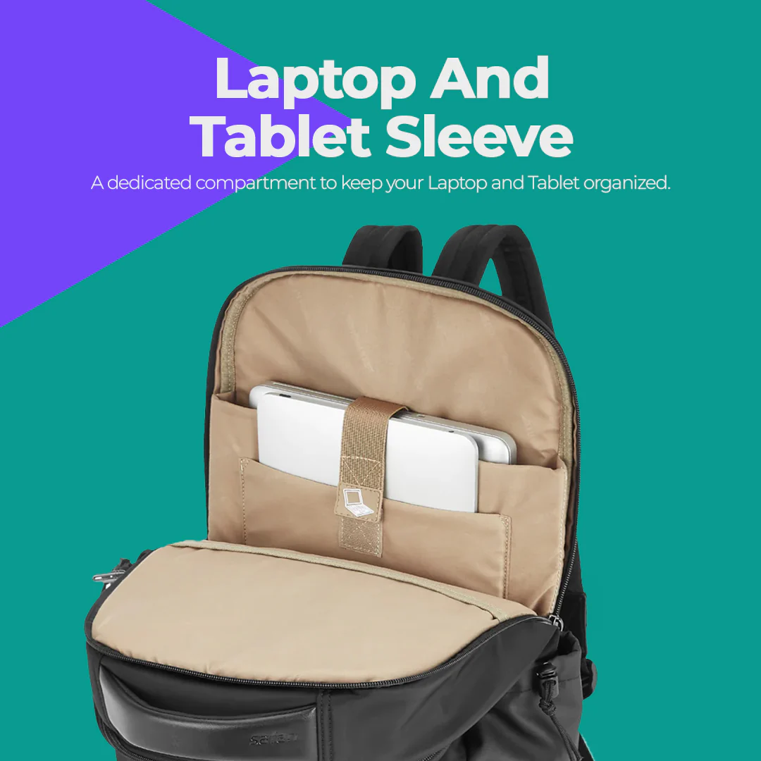 Safari Trooper 20L Black Formal Backpack with Premium Nylon Fabric, Name Tag and Trolley Sleeve - Image 5