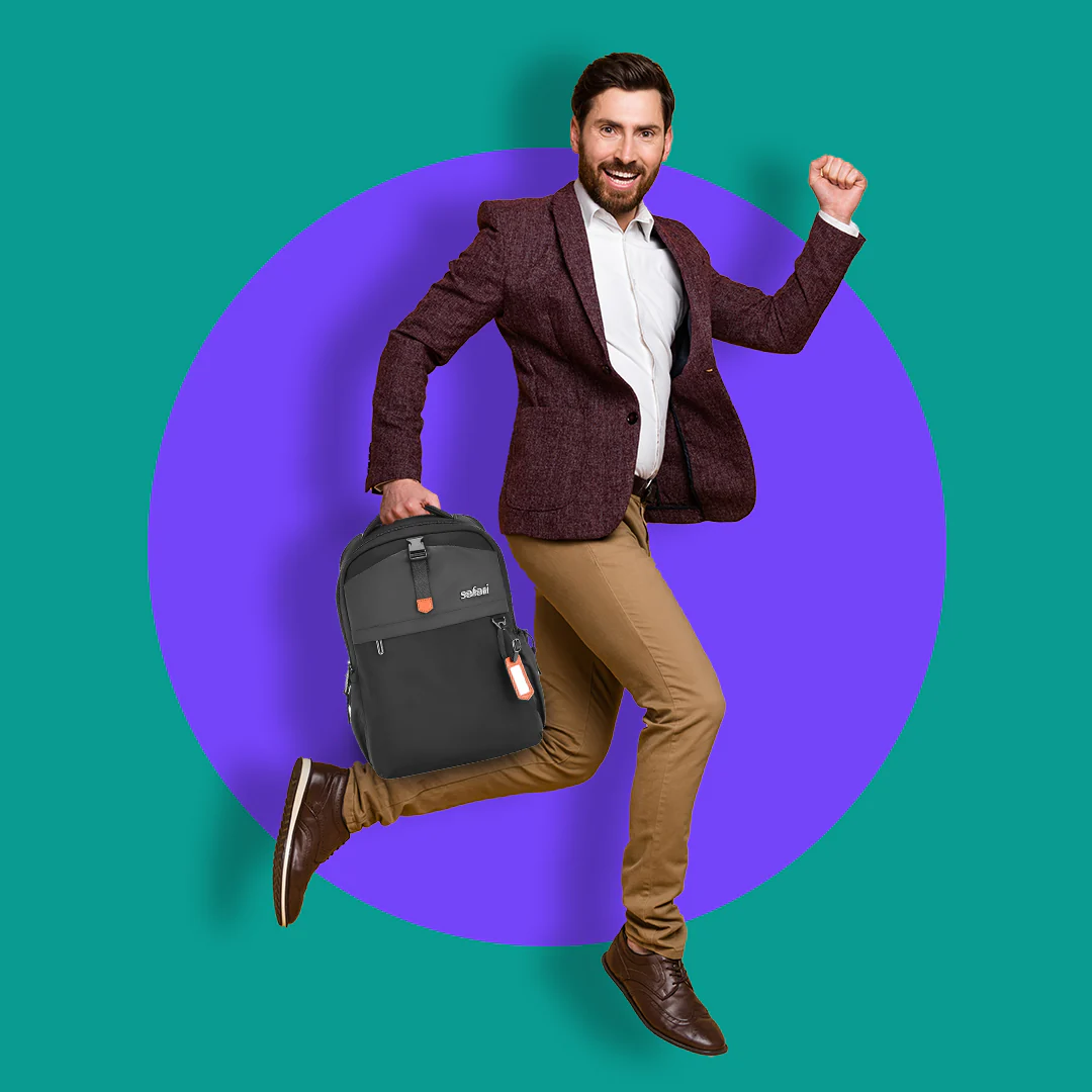 Safari Trooper 20L Black Formal Backpack with Premium Nylon Fabric, Name Tag and Trolley Sleeve - Image 7