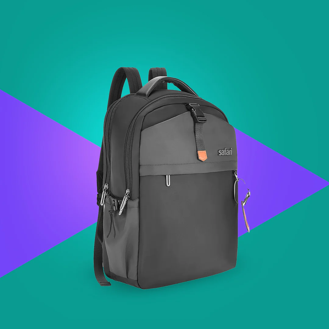 Safari Trooper 20L Black Formal Backpack with Premium Nylon Fabric, Name Tag and Trolley Sleeve - Image 8