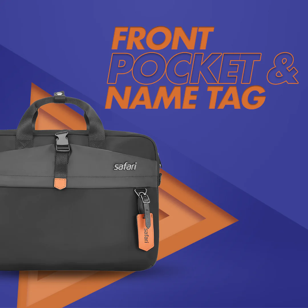 Safari Trooper Satchel Bag with Laptop Sleeve - Black - Image 6