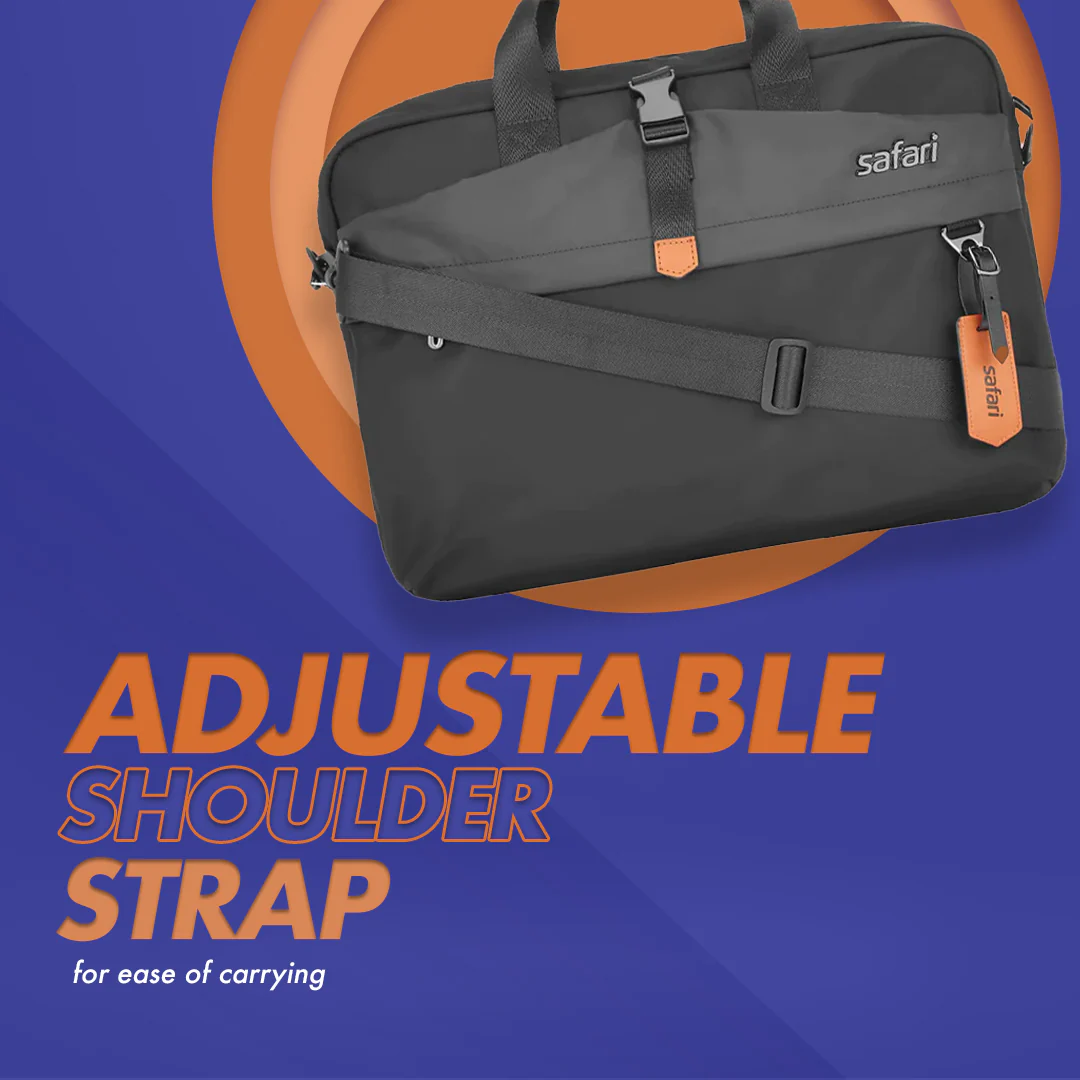 Safari Trooper Satchel Bag with Laptop Sleeve - Black - Image 7