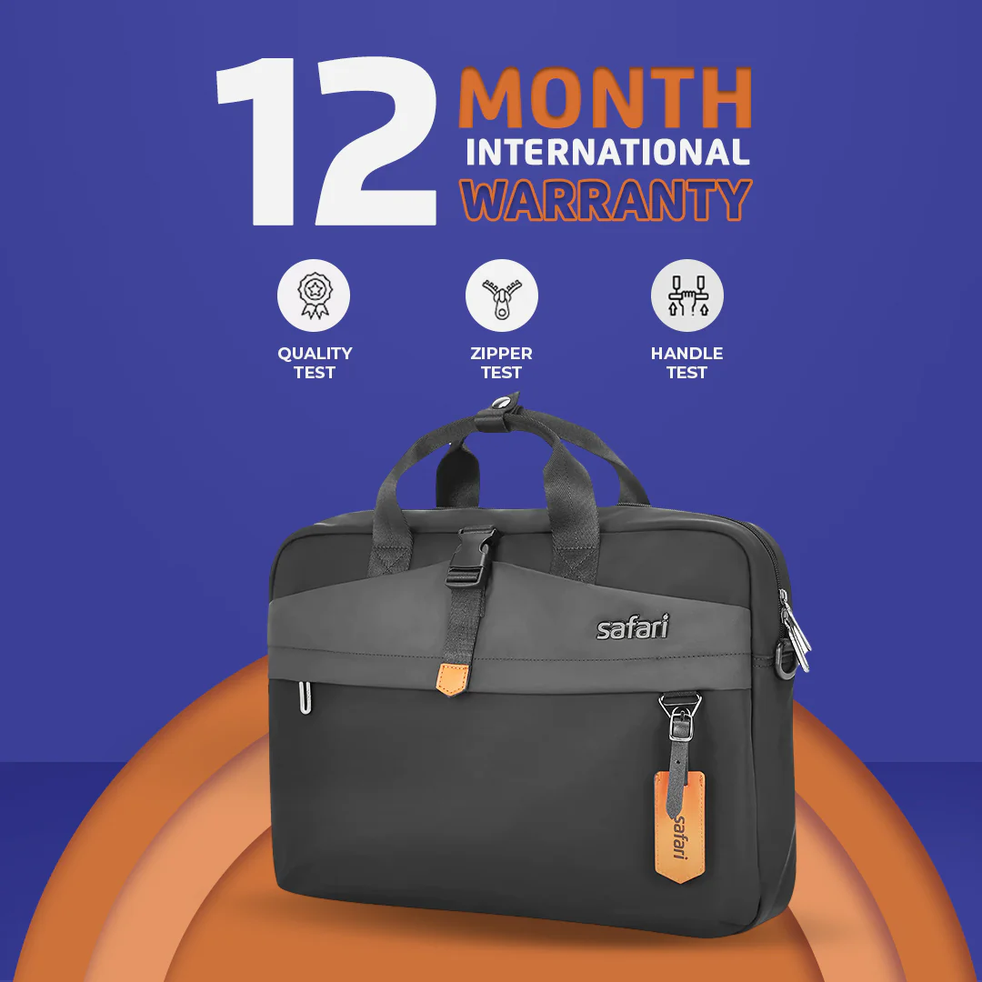 Safari Trooper Satchel Bag with Laptop Sleeve - Black - Image 8