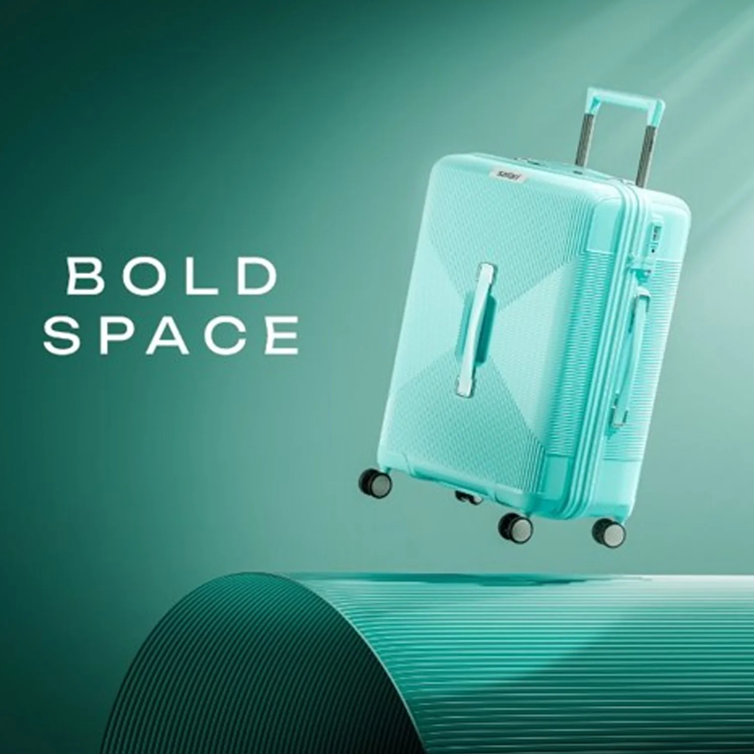 Safari Trunk Trolley Bag with Front Handle, TSA lock and Anti-Theft Zipper Cyan - Image 6