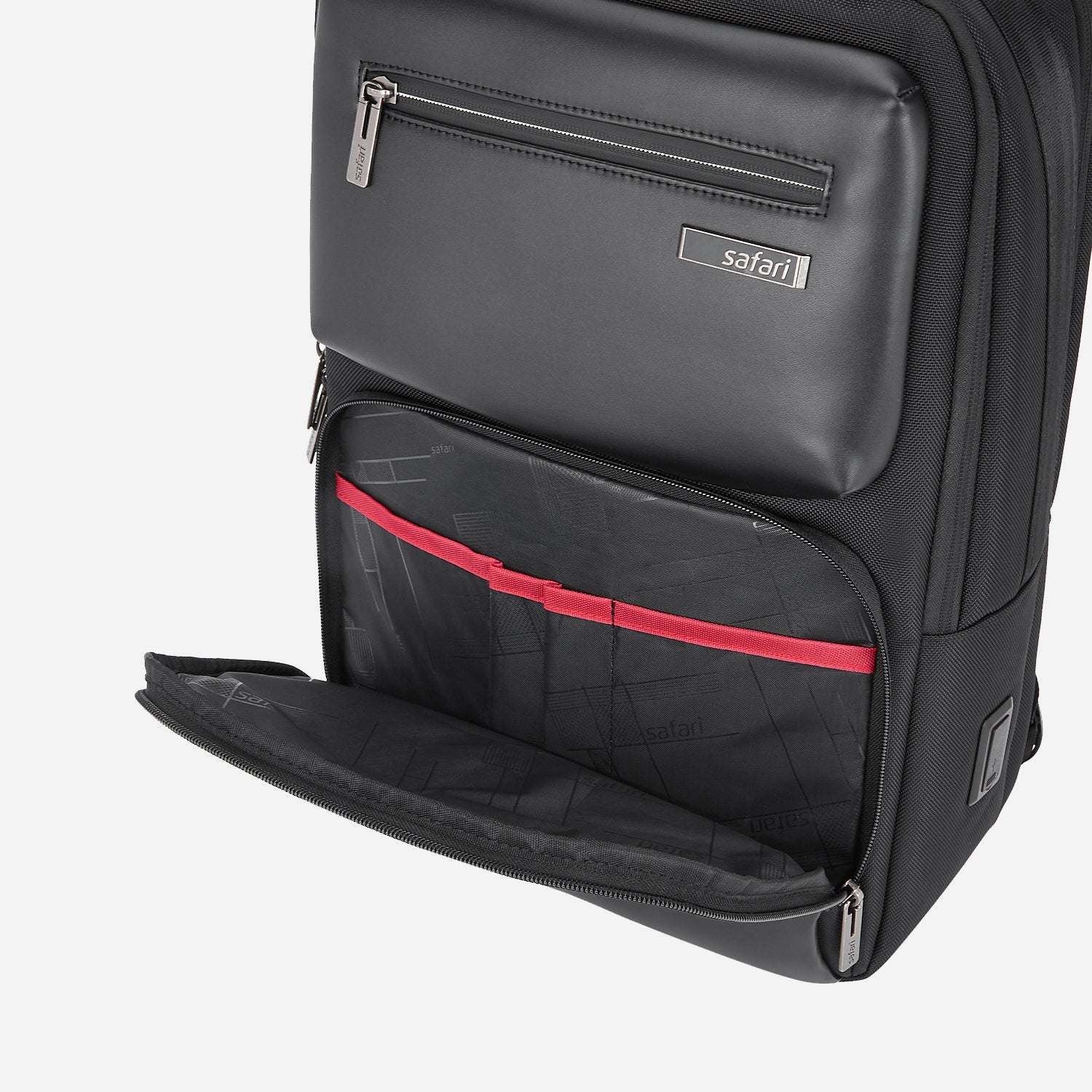 Safari Whisk 16L Black Formal Backpack with Laptop Sleeve and USB Charging port - Image 14