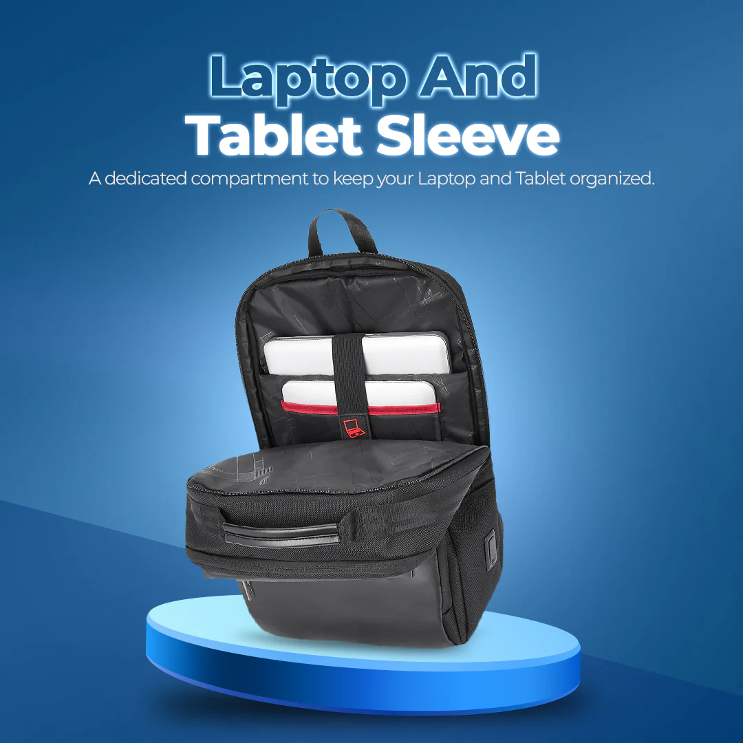 Safari Whisk 16L Black Formal Backpack with Laptop Sleeve and USB Charging port - Image 4