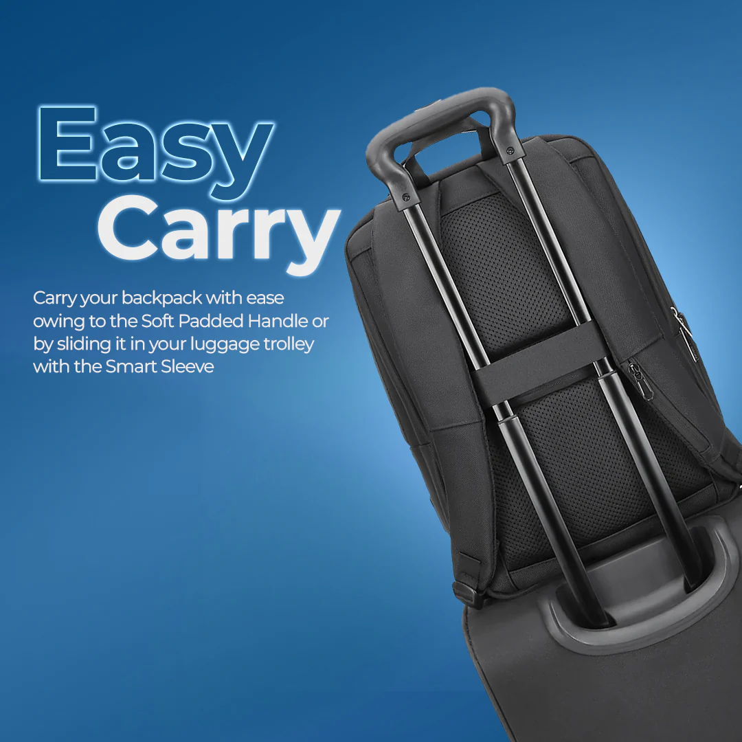 Safari Whisk 16L Black Formal Backpack with Laptop Sleeve and USB Charging port - Image 5