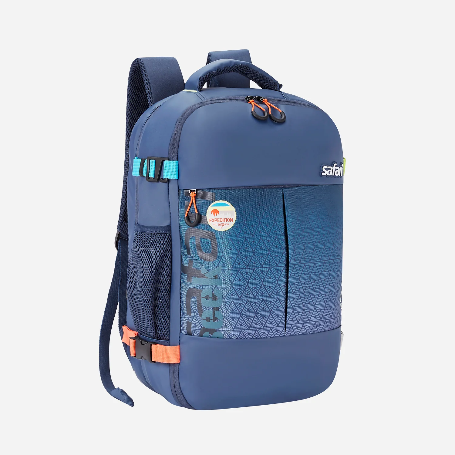 Safari Seek 32L Blue Backpack Suitcase Two Way Handle, Luggage Style Packing and Compression Straps - Image 3