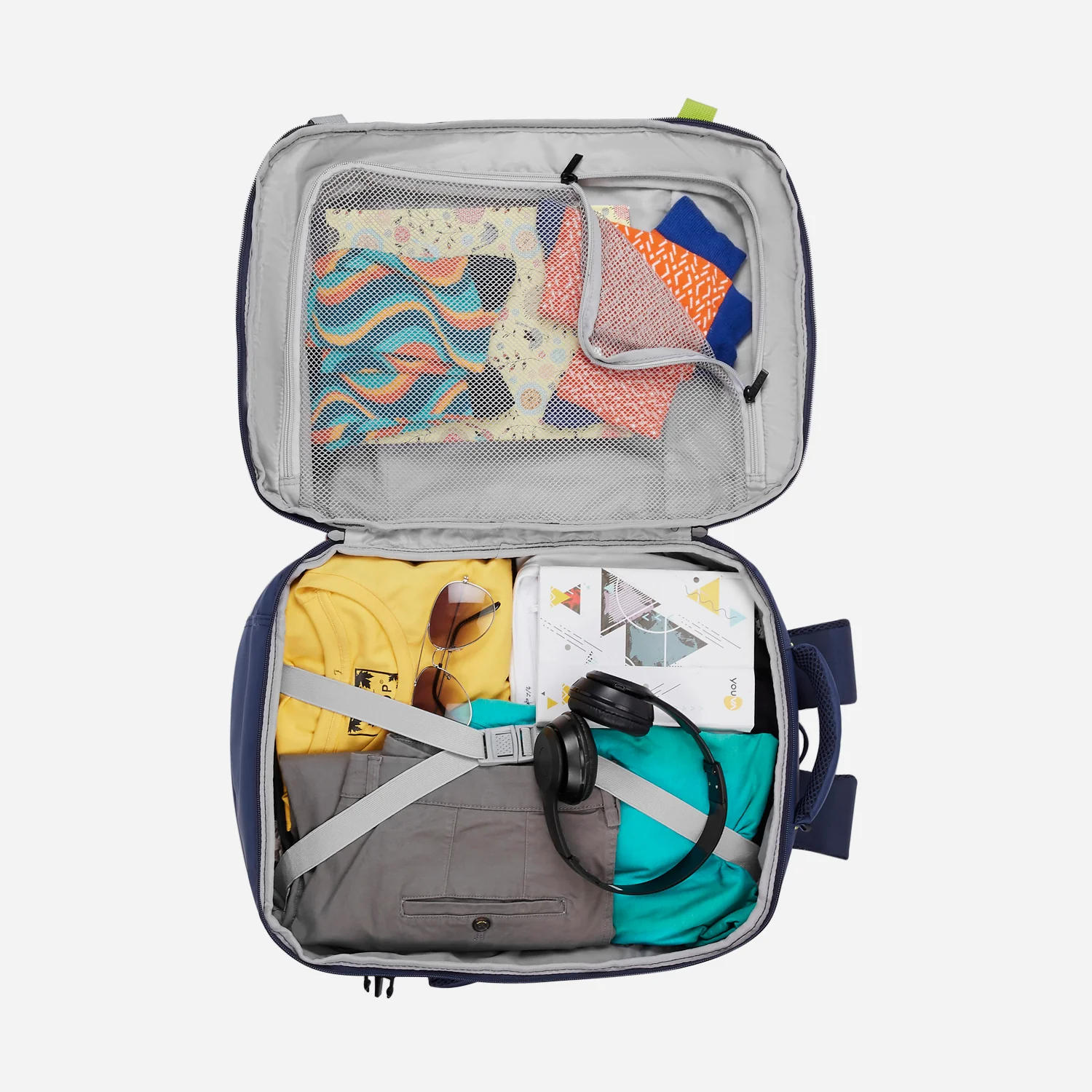 Safari Seek 32L Blue Backpack Suitcase Two Way Handle, Luggage Style Packing and Compression Straps - Image 5