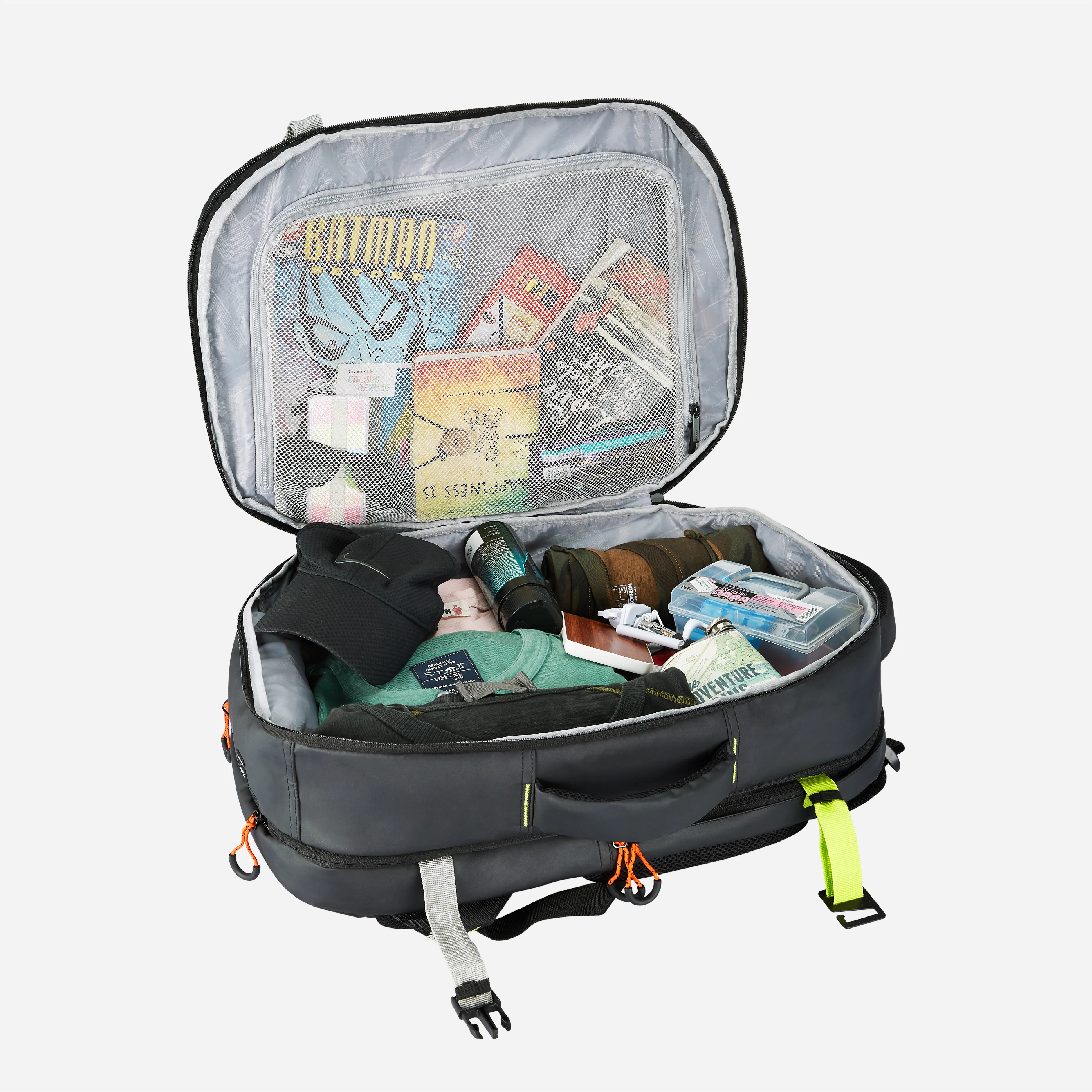 Safari Seek 45L Black Backpack Suitcase with Two Way Handle, Chest Straps & Luggage Style Packing - Image 6