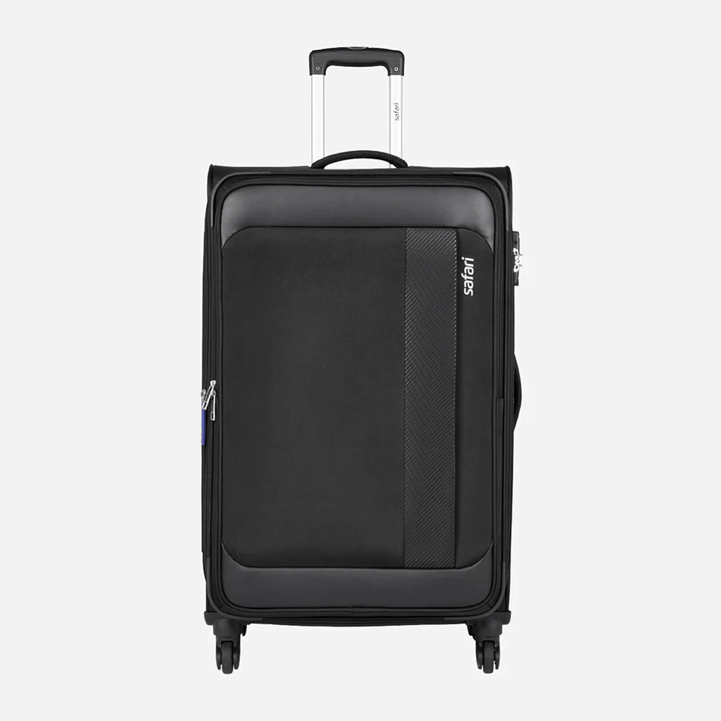 Slant Anti Theft Soft Luggage with Securi Zipper, TSA Lock and Organized Interior with Wet Pouch- Black - Image 11