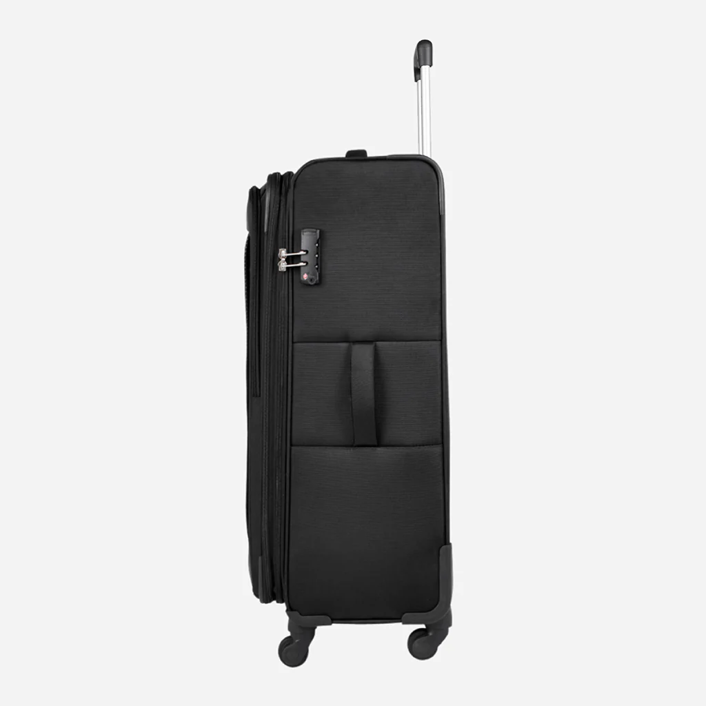 Slant Anti Theft Soft Luggage with Securi Zipper, TSA Lock and Organized Interior with Wet Pouch- Black - Image 14