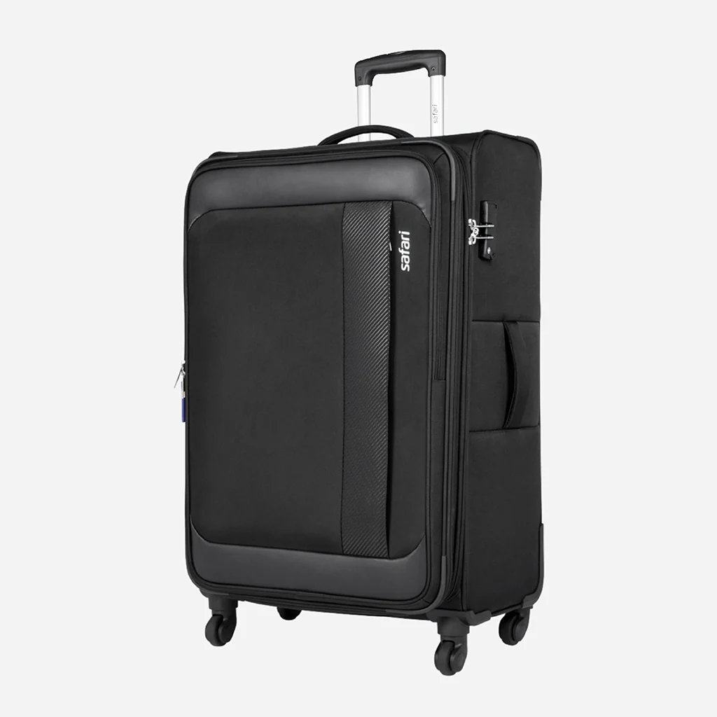 Slant Anti Theft Soft Luggage with Securi Zipper, TSA Lock and Organized Interior with Wet Pouch- Black - Image 17
