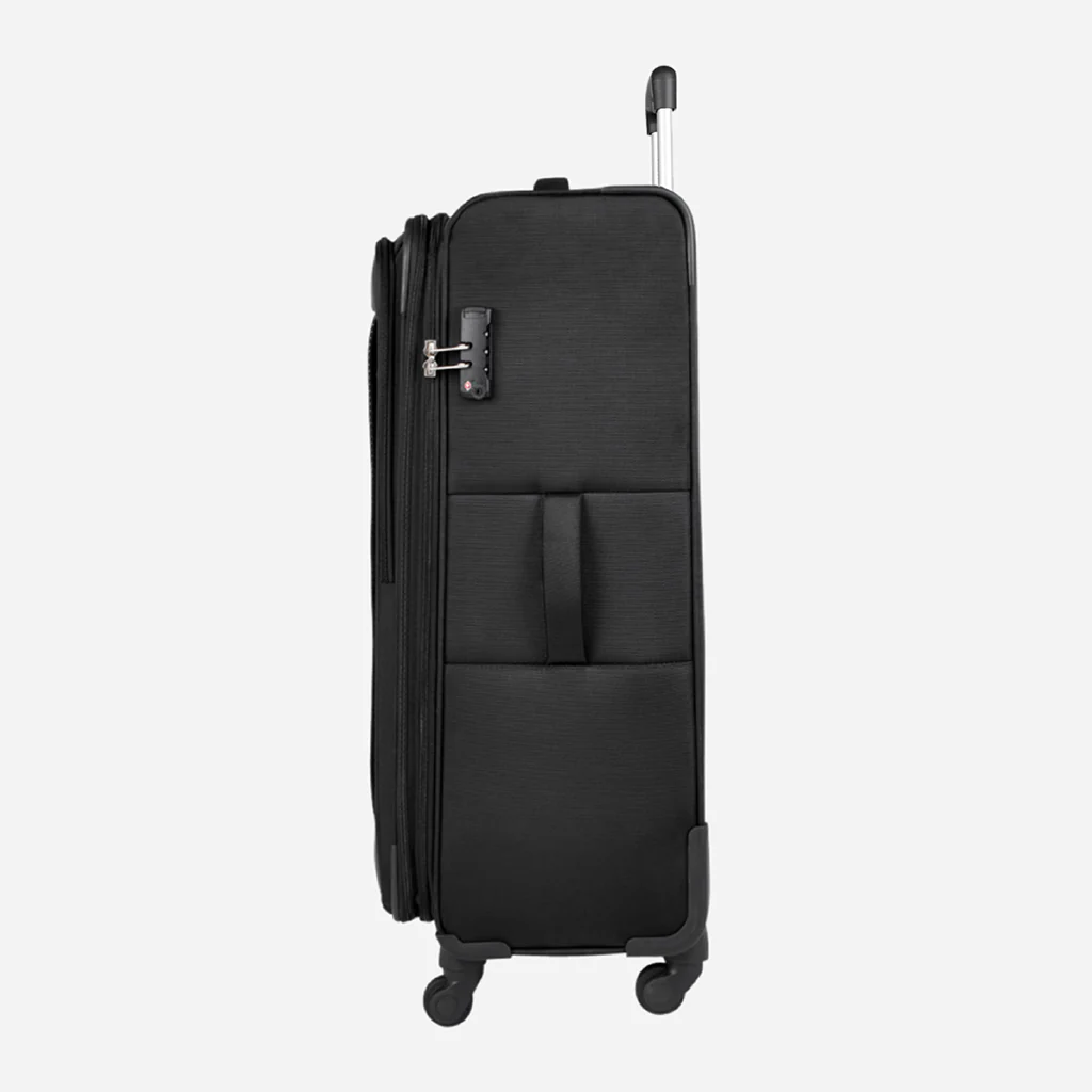 Slant Anti Theft Soft Luggage with Securi Zipper, TSA Lock and Organized Interior with Wet Pouch- Black - Image 22