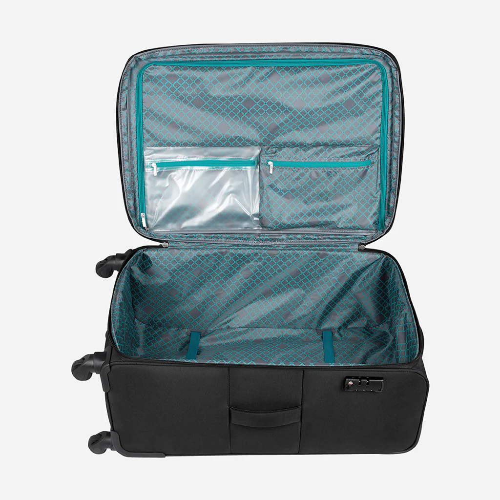 Slant Anti Theft Soft Luggage with Securi Zipper, TSA Lock and Organized Interior with Wet Pouch- Black - Image 25