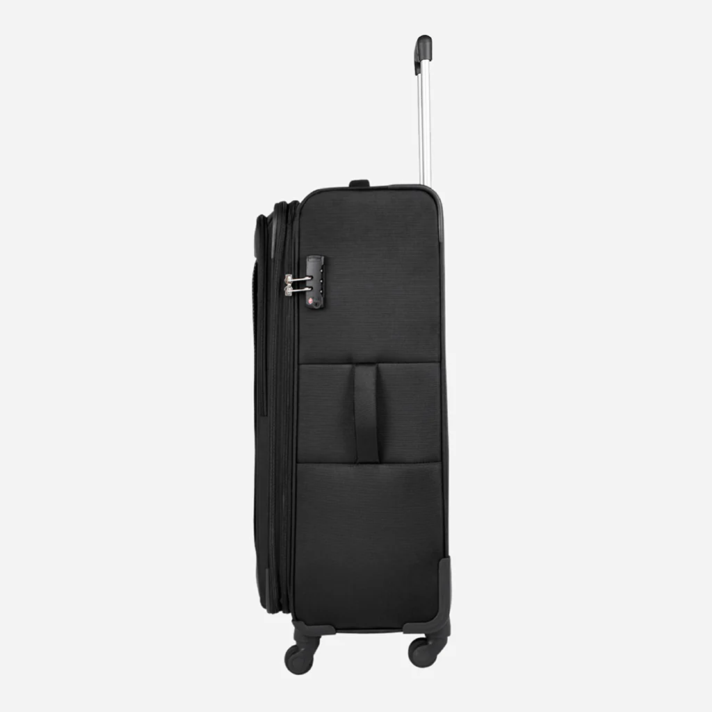 Slant Anti Theft Soft Luggage with Securi Zipper, TSA Lock and Organized Interior with Wet Pouch- Black - Image 6