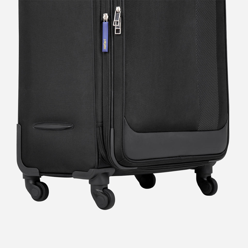 Slant Anti Theft Soft Luggage with Securi Zipper, TSA Lock and Organized Interior with Wet Pouch- Black - Image 7