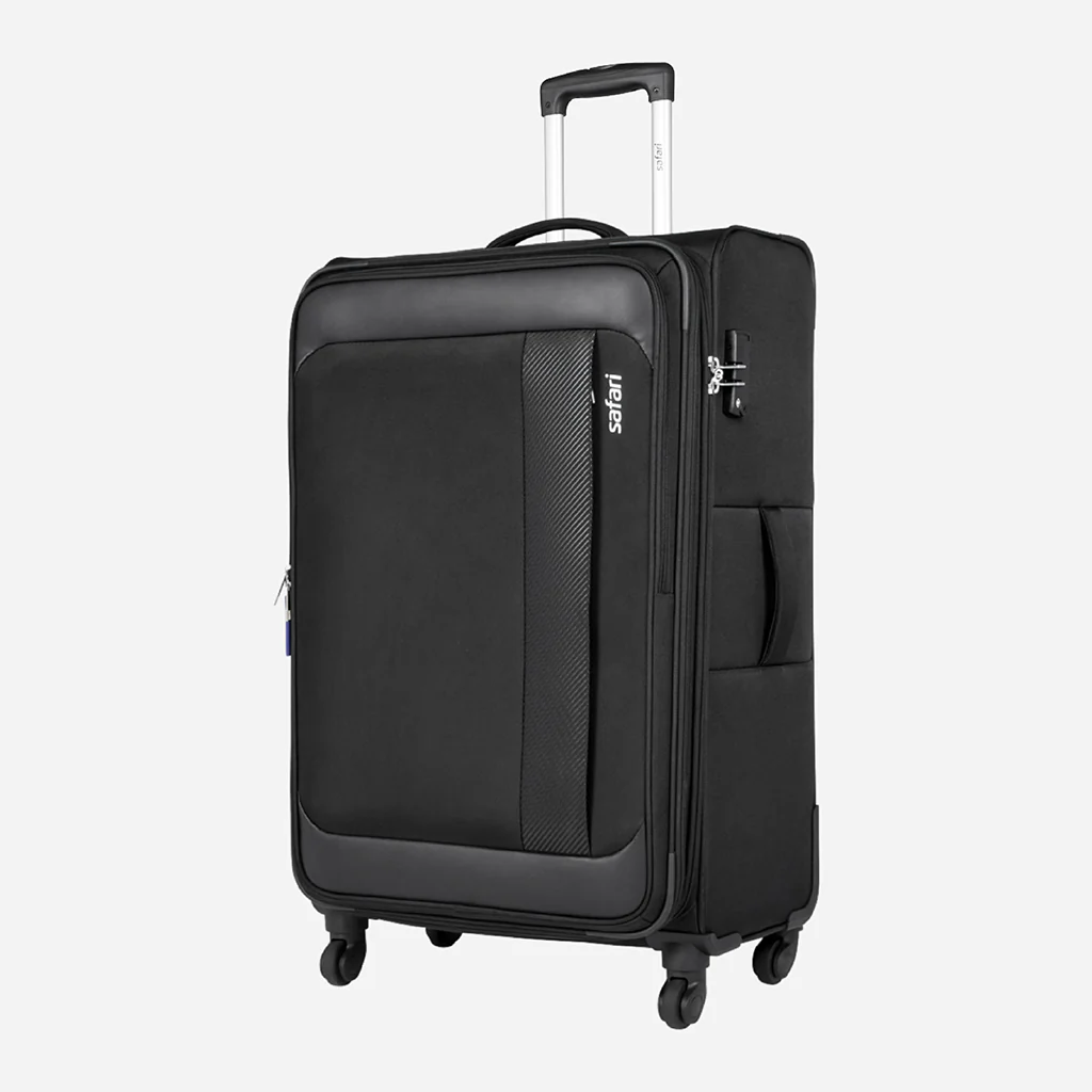 Slant Anti Theft Soft Luggage with Securi Zipper, TSA Lock and Organized Interior with Wet Pouch- Black - Image 9