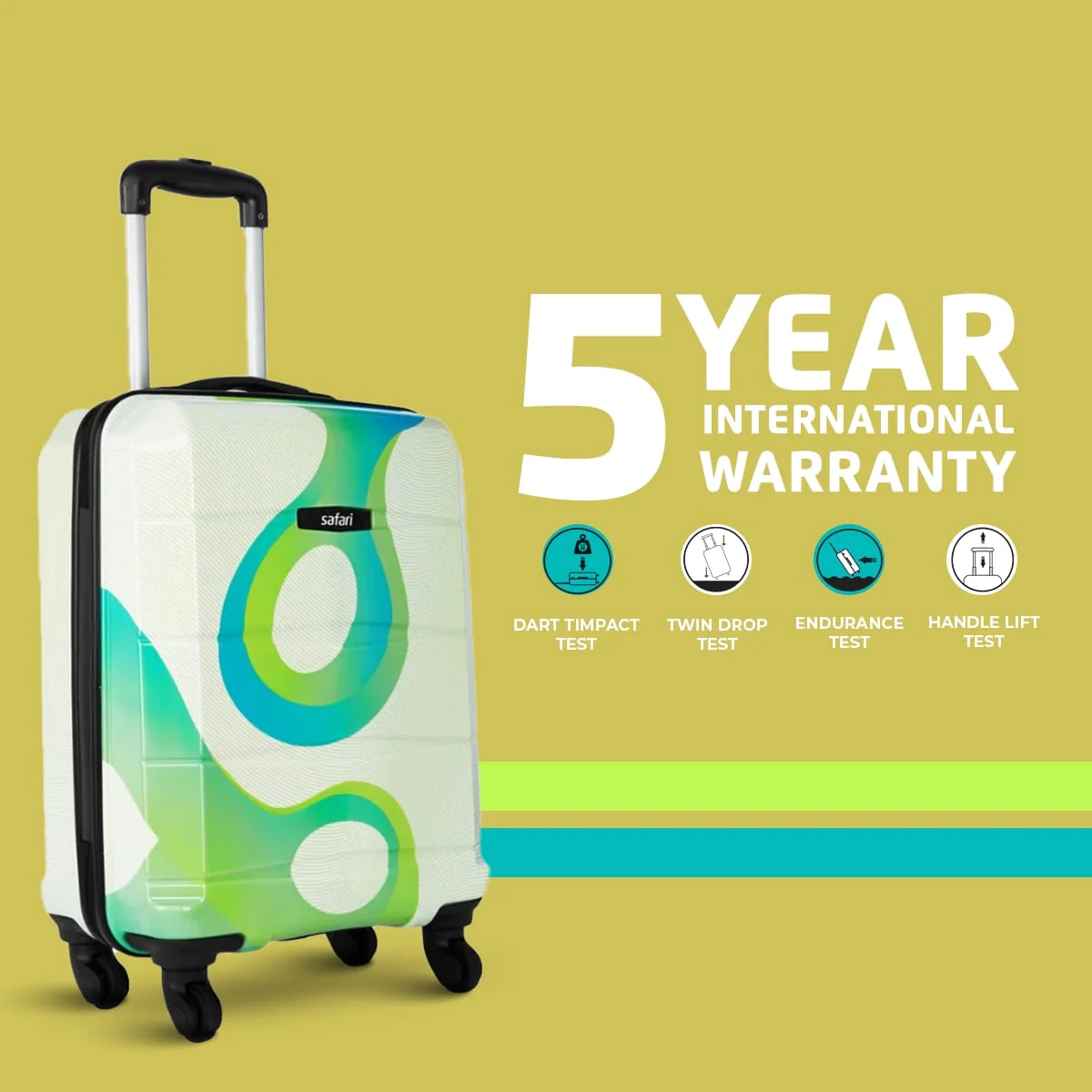 Safari Tiffany Printed Trolley Bag with 360° Wheels - Image 26