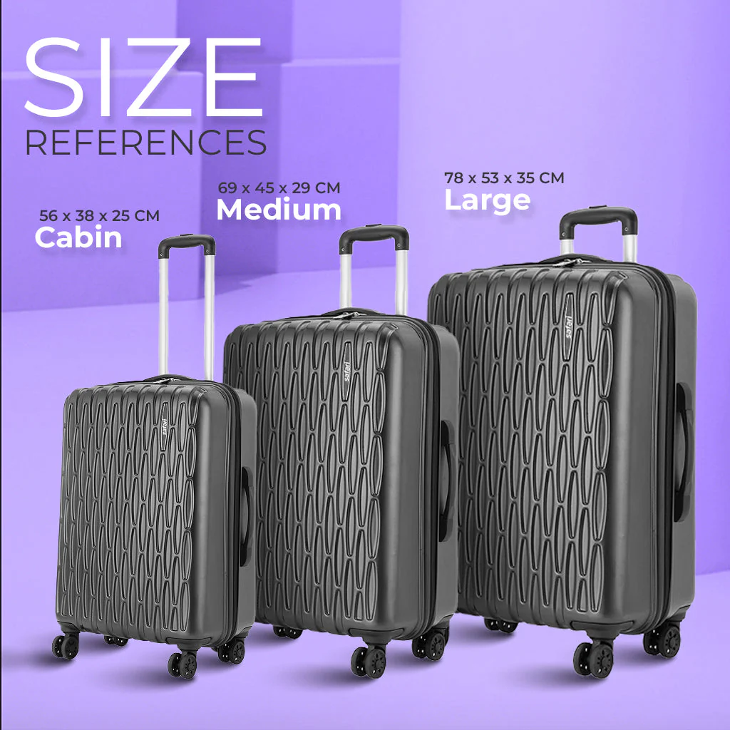 Safari Twister Set of 3 Gun Metal Trolley Bags with Dual Wheels & Anti Theft Zipper - Image 6